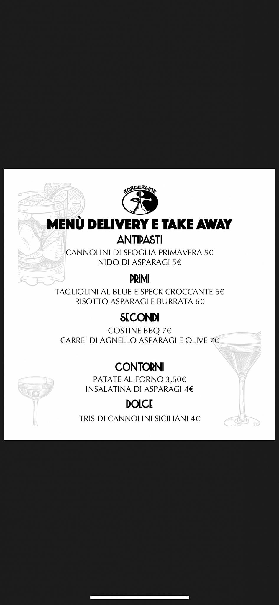 Menu di Borderline Cocktail Bar 