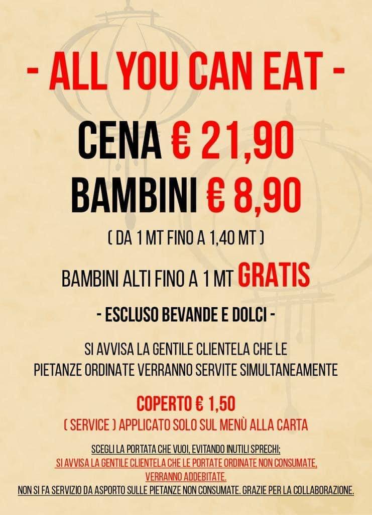 Menu di Ristorante Cinese Giapponese Hong Kong 