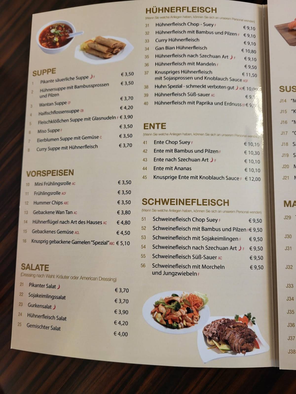 Menu de China Restaurant Pagode