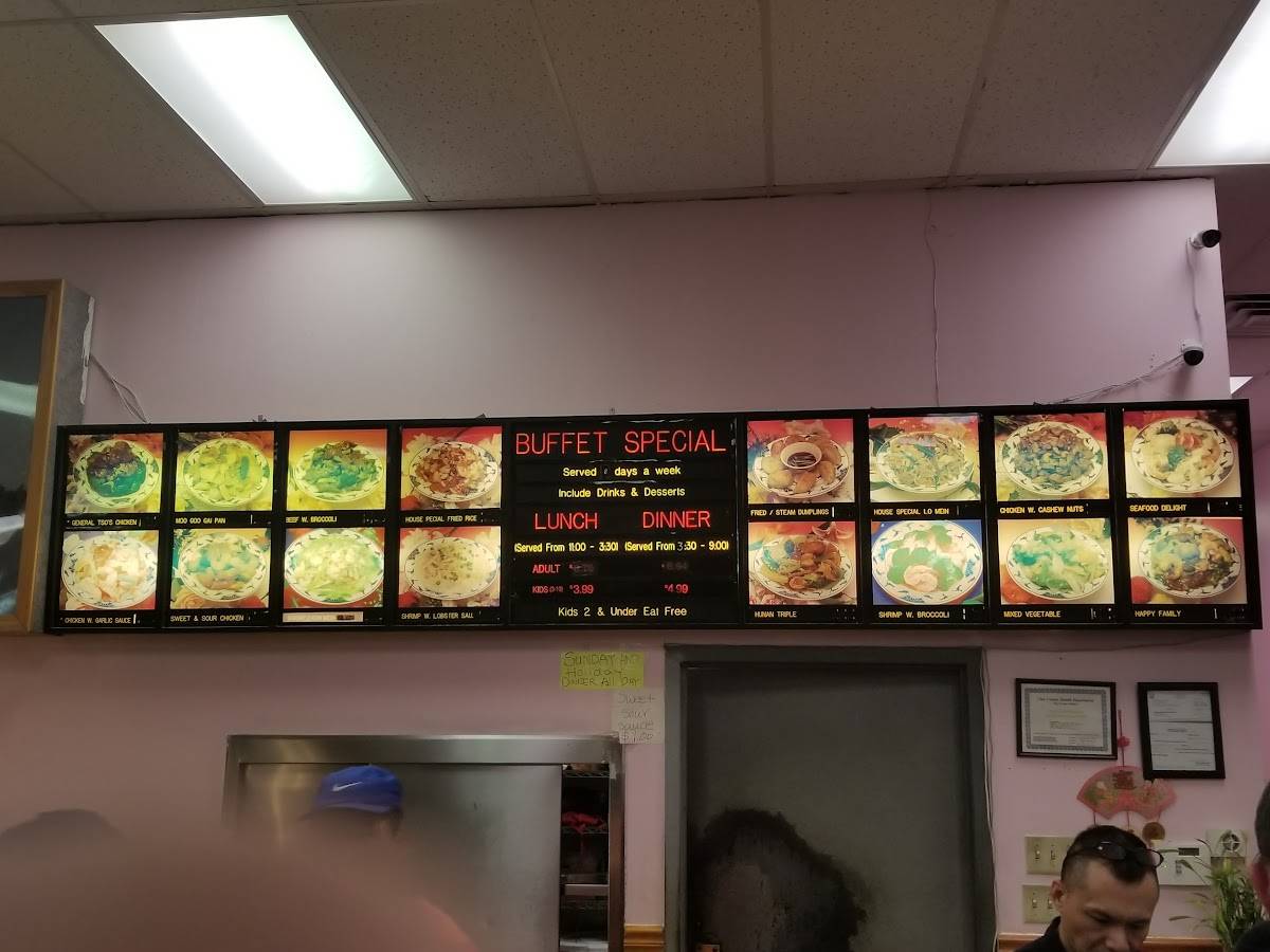 Menu at China's Best Buffet restaurant, Brazil