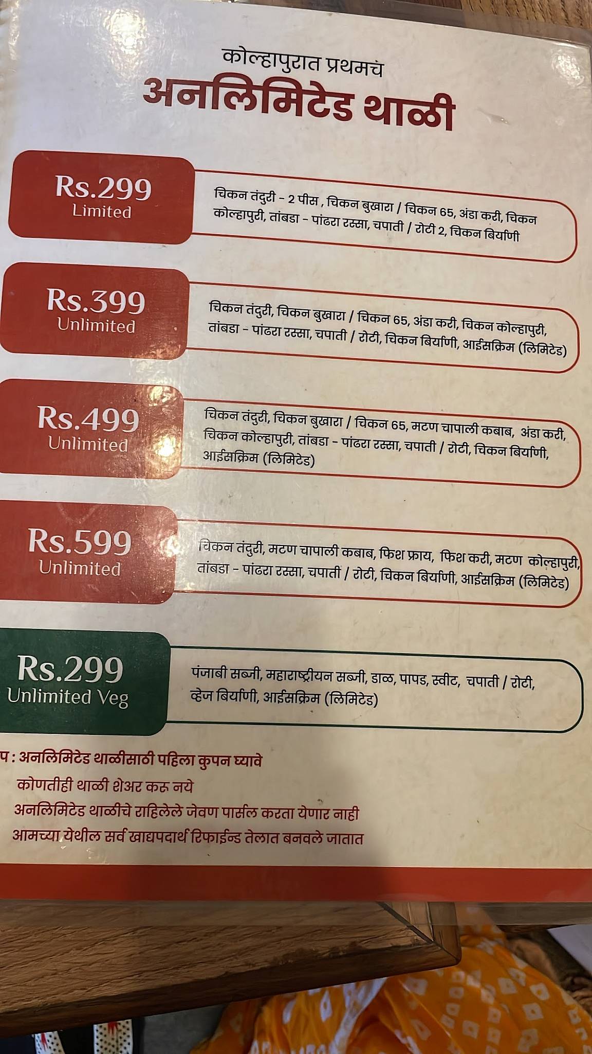 Chittu's RASOI menu