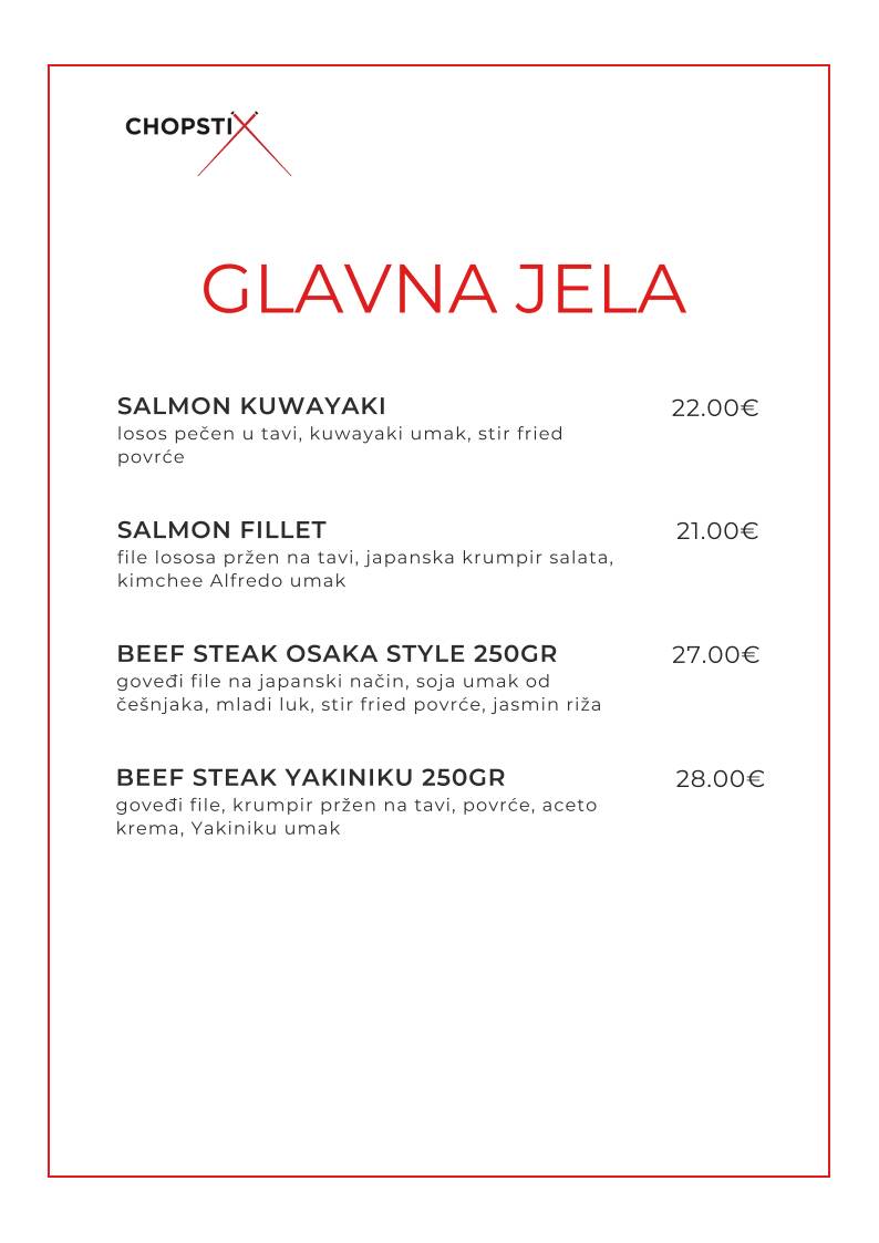 Menu di Chopstix Pan Asian Cuisine & Sushi bar 