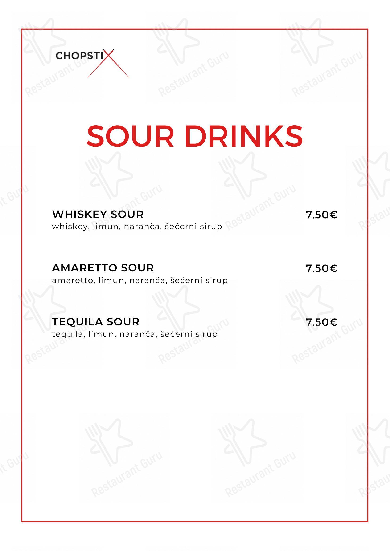 Menu di Chopstix Pan Asian Cuisine & Sushi bar - Menu