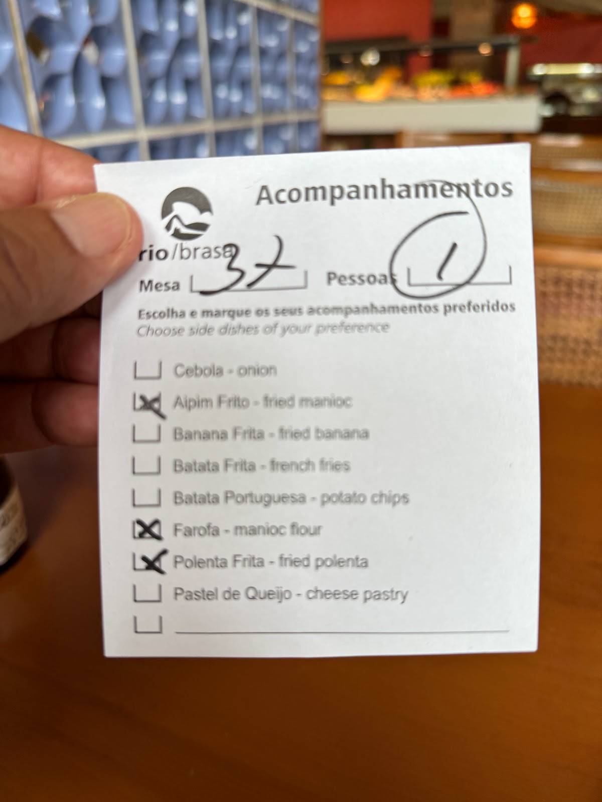 Churrascaria Rio Brasa cardápio