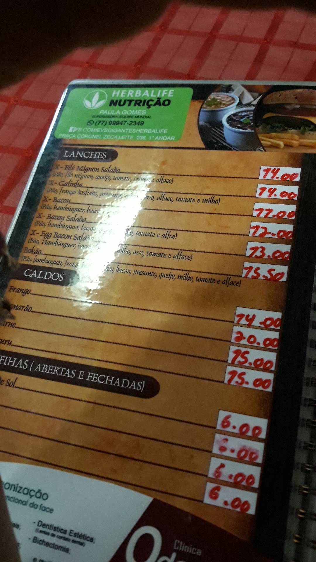 Restaurante e Churrascaria Boca Nervosa cardápio