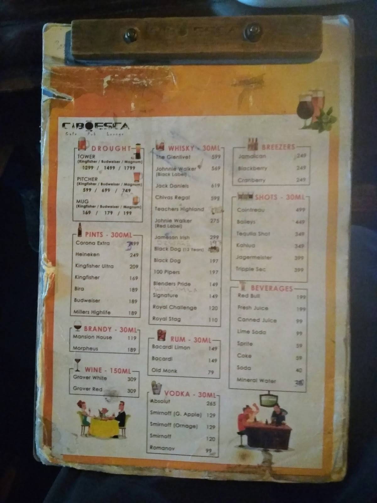 Cibo Esca menu