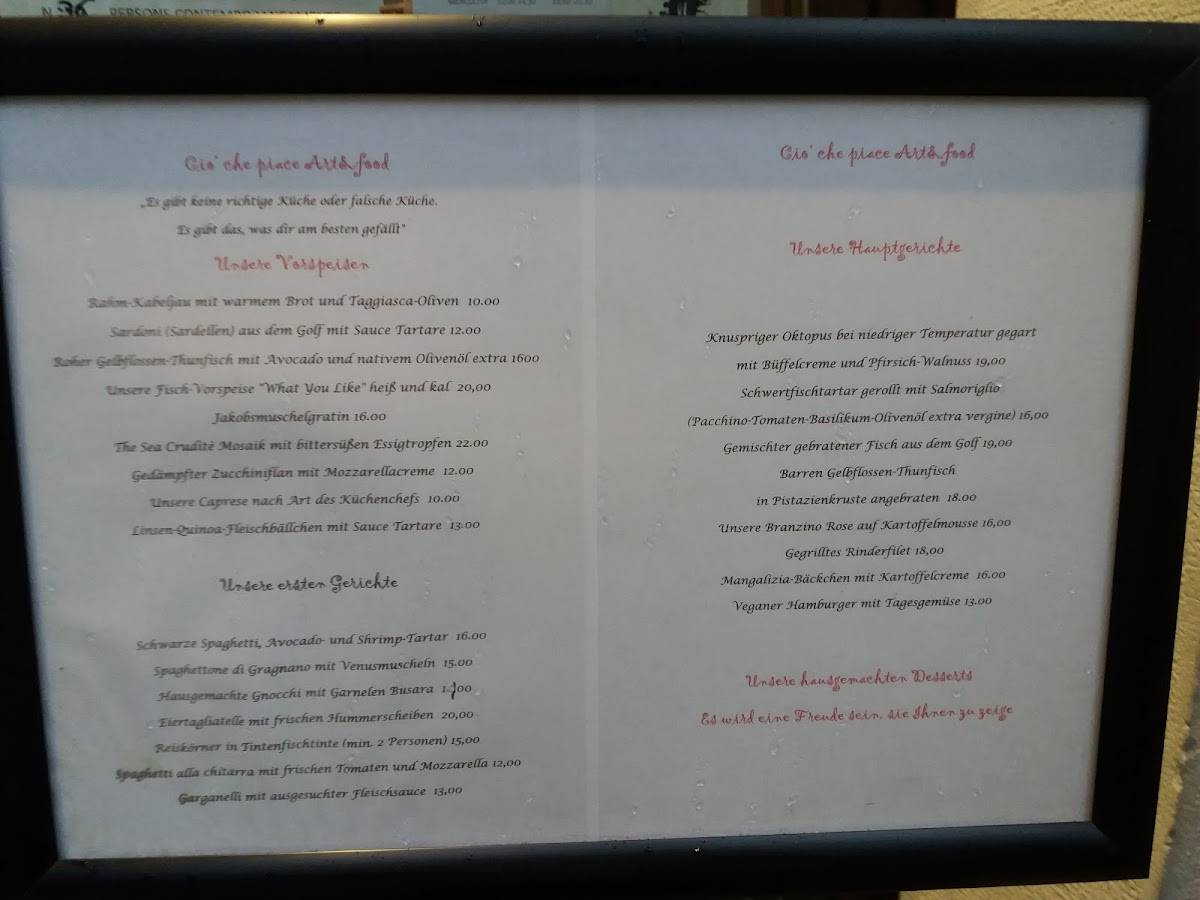Menu di Ciò Che Piace RistorArte 