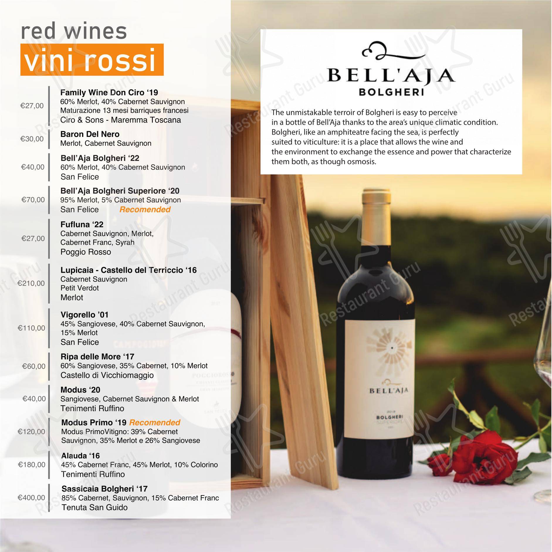 Ciro and Sons - Restaurant Pizzeria Firenze dans Florence - Menu bar