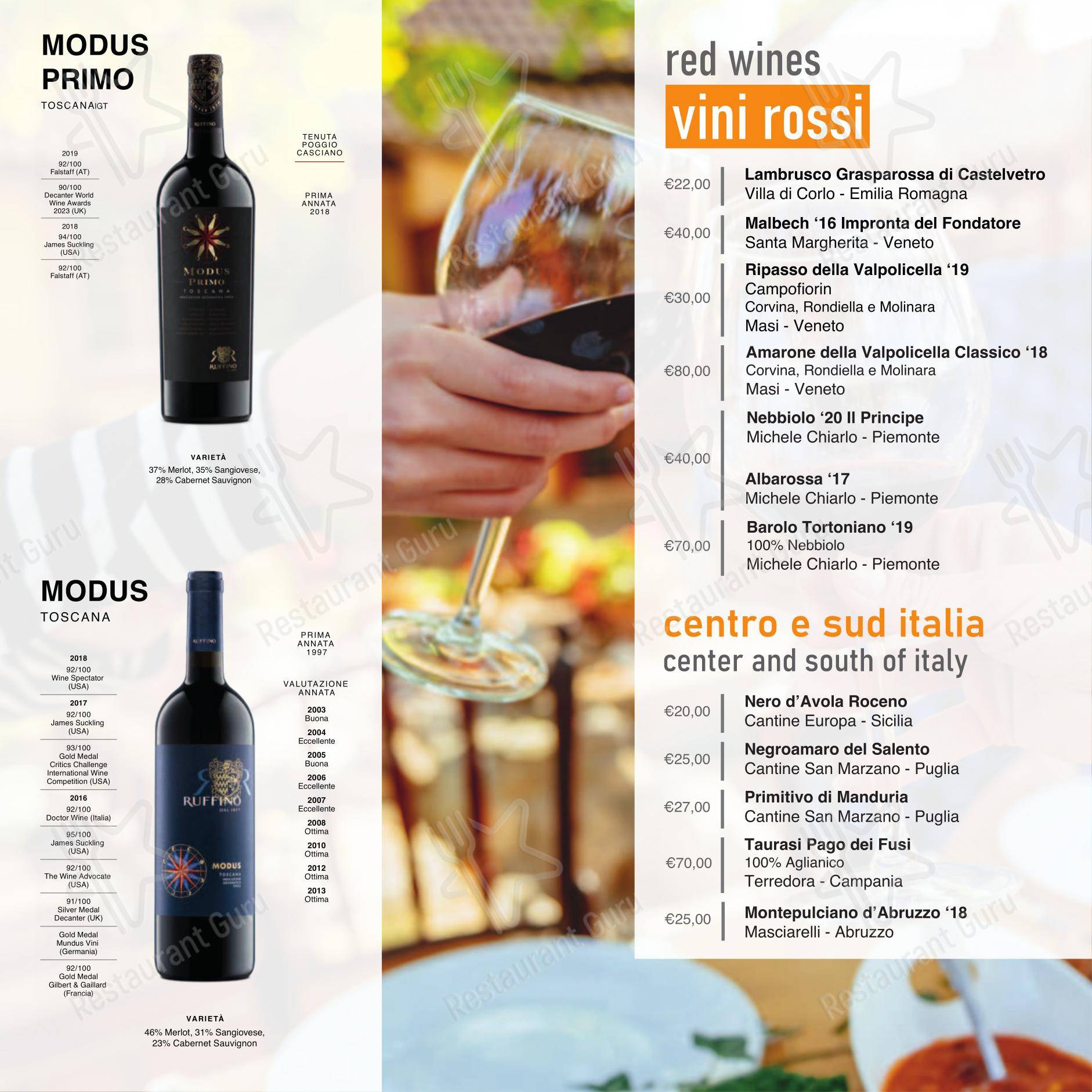 Ciro and Sons - Restaurant Pizzeria Firenze dans Florence - Menu bar