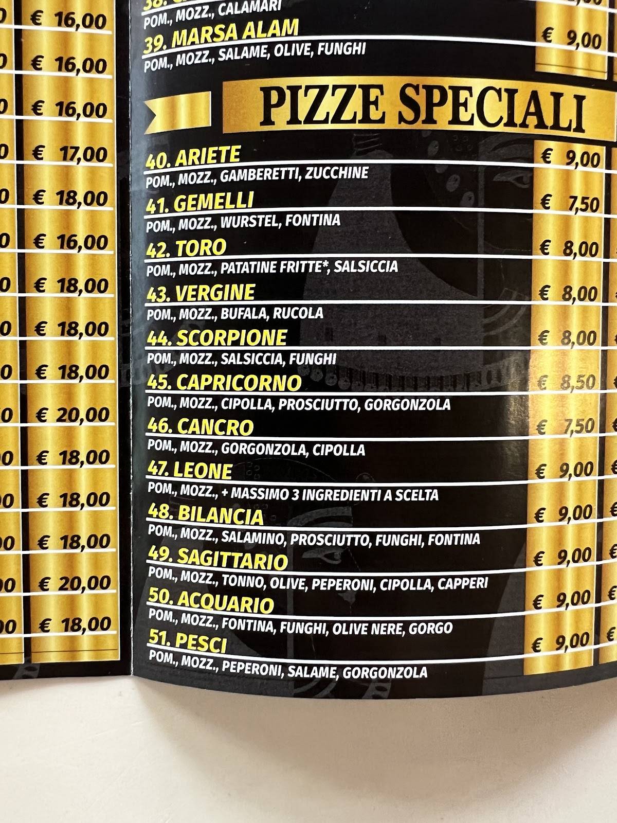 Menu di Pizzeria Cleopatra 