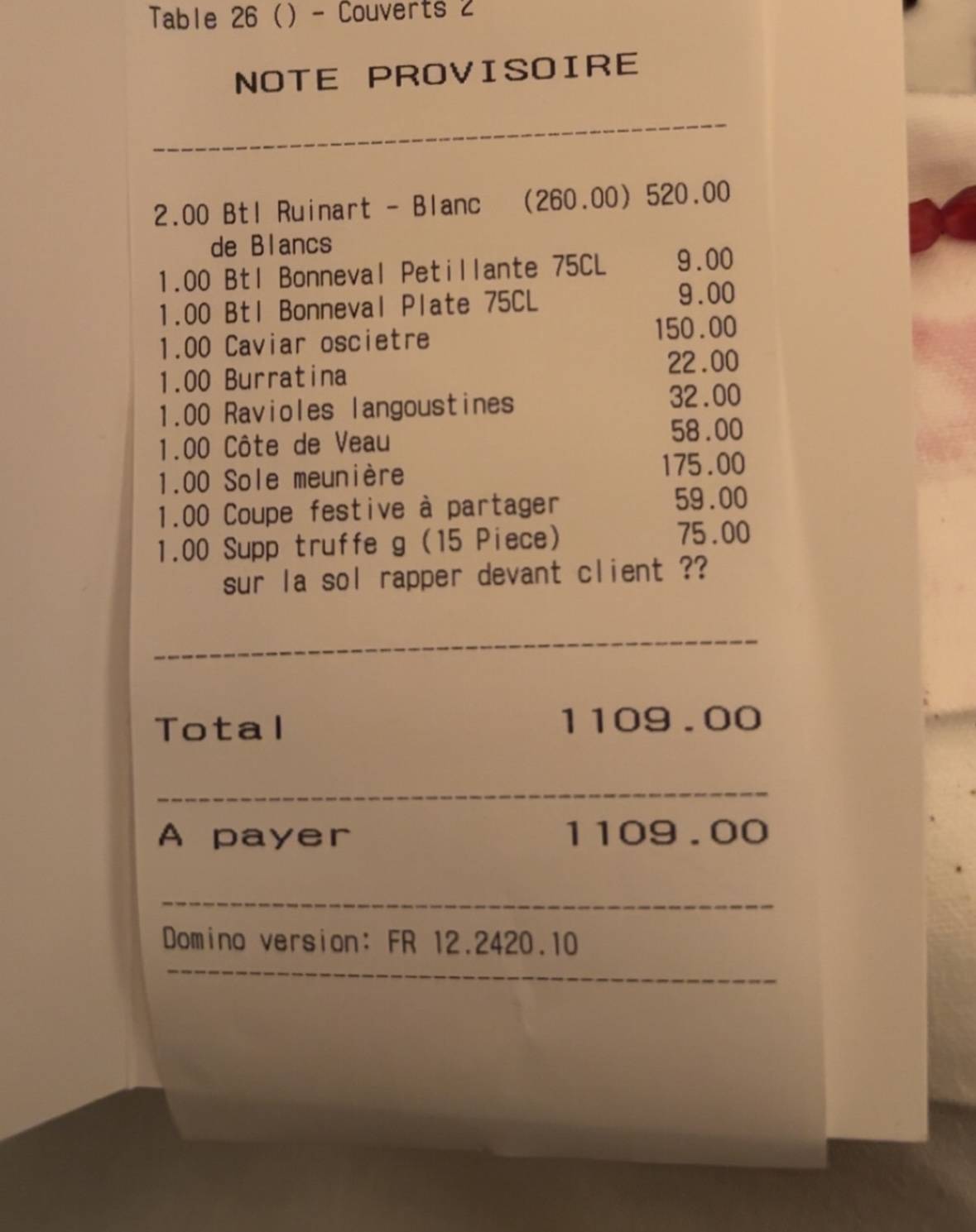 Menu de BeauCoco Lyon