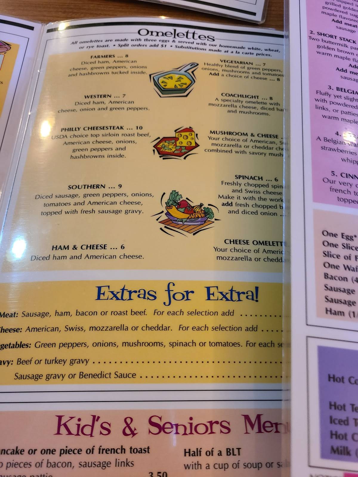 Menu at Coachlight Restaurant, Marquette