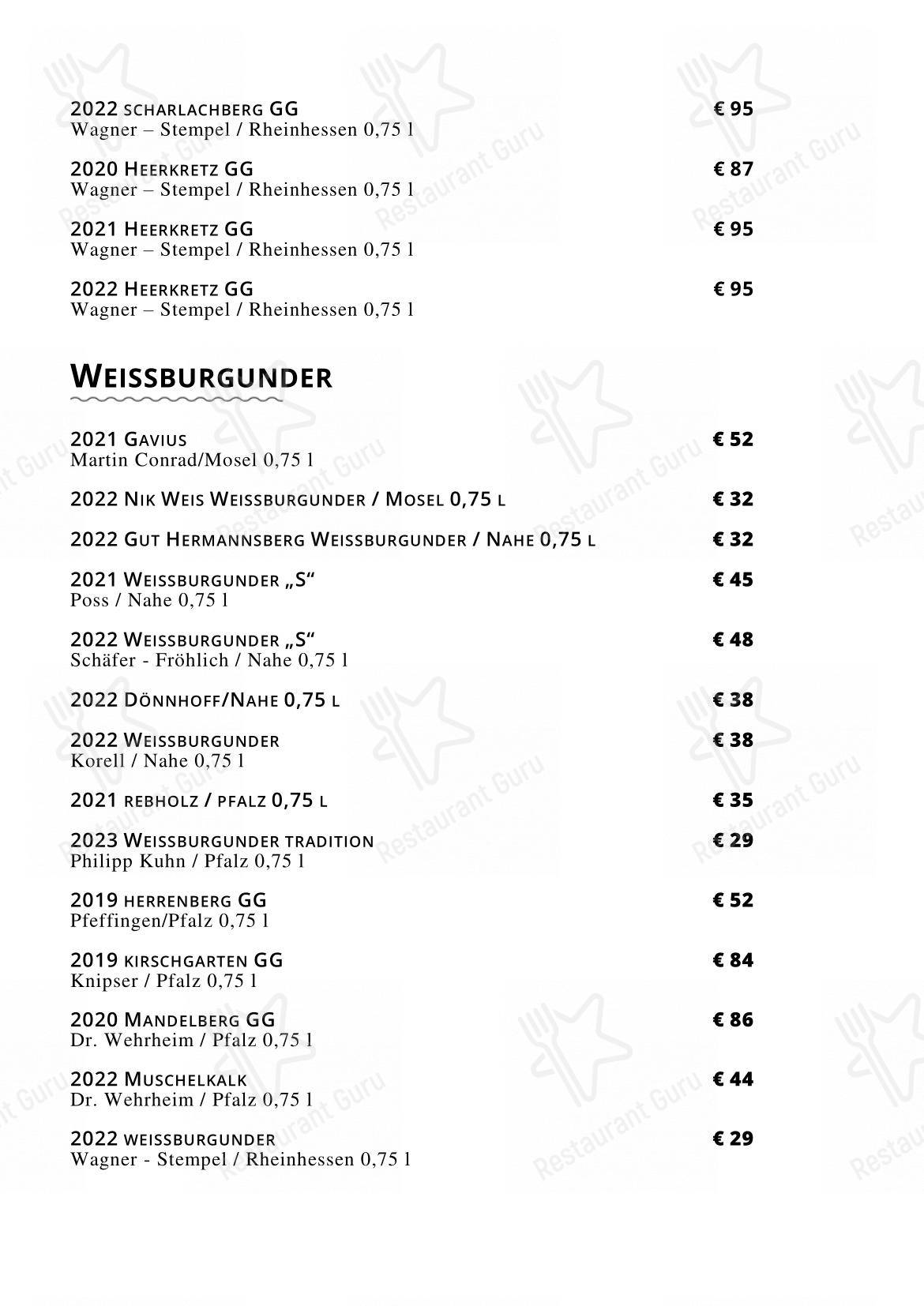 Menu pour Coast • Restaurant & Weinbar - Menu