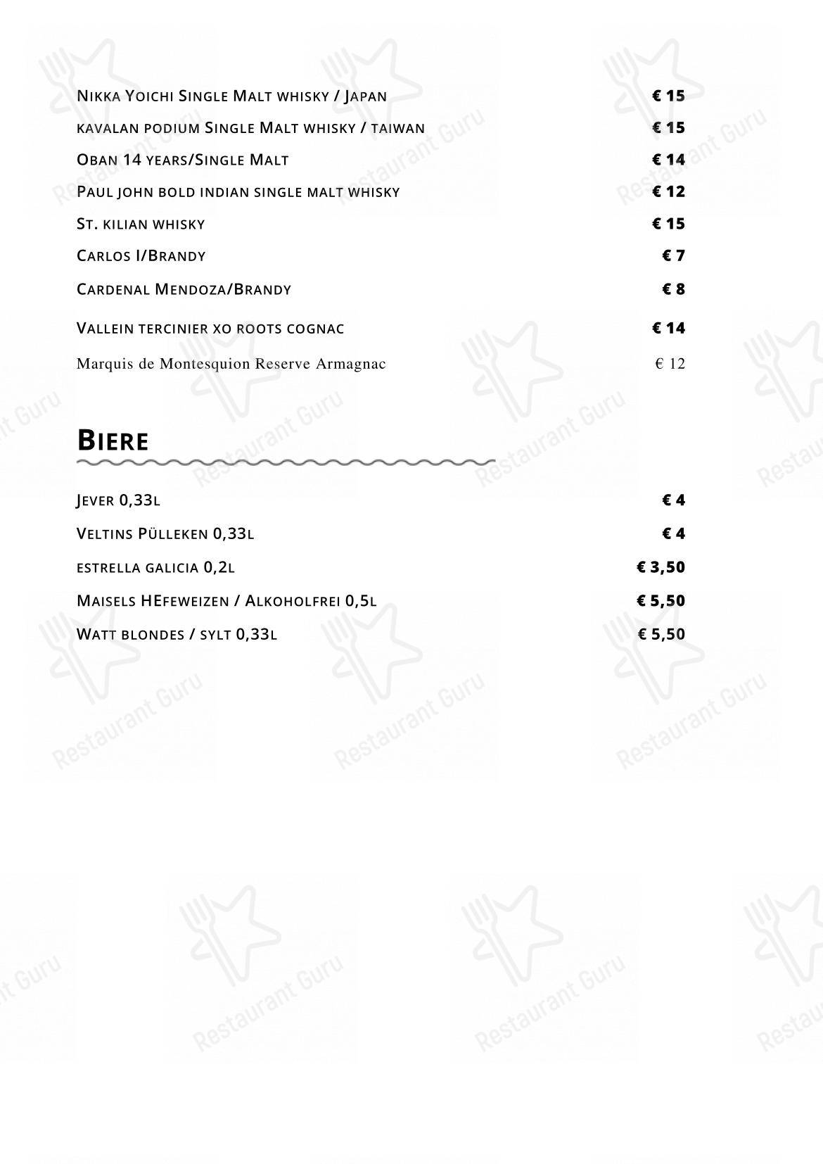 Menu pour Coast • Restaurant & Weinbar dans Sylt