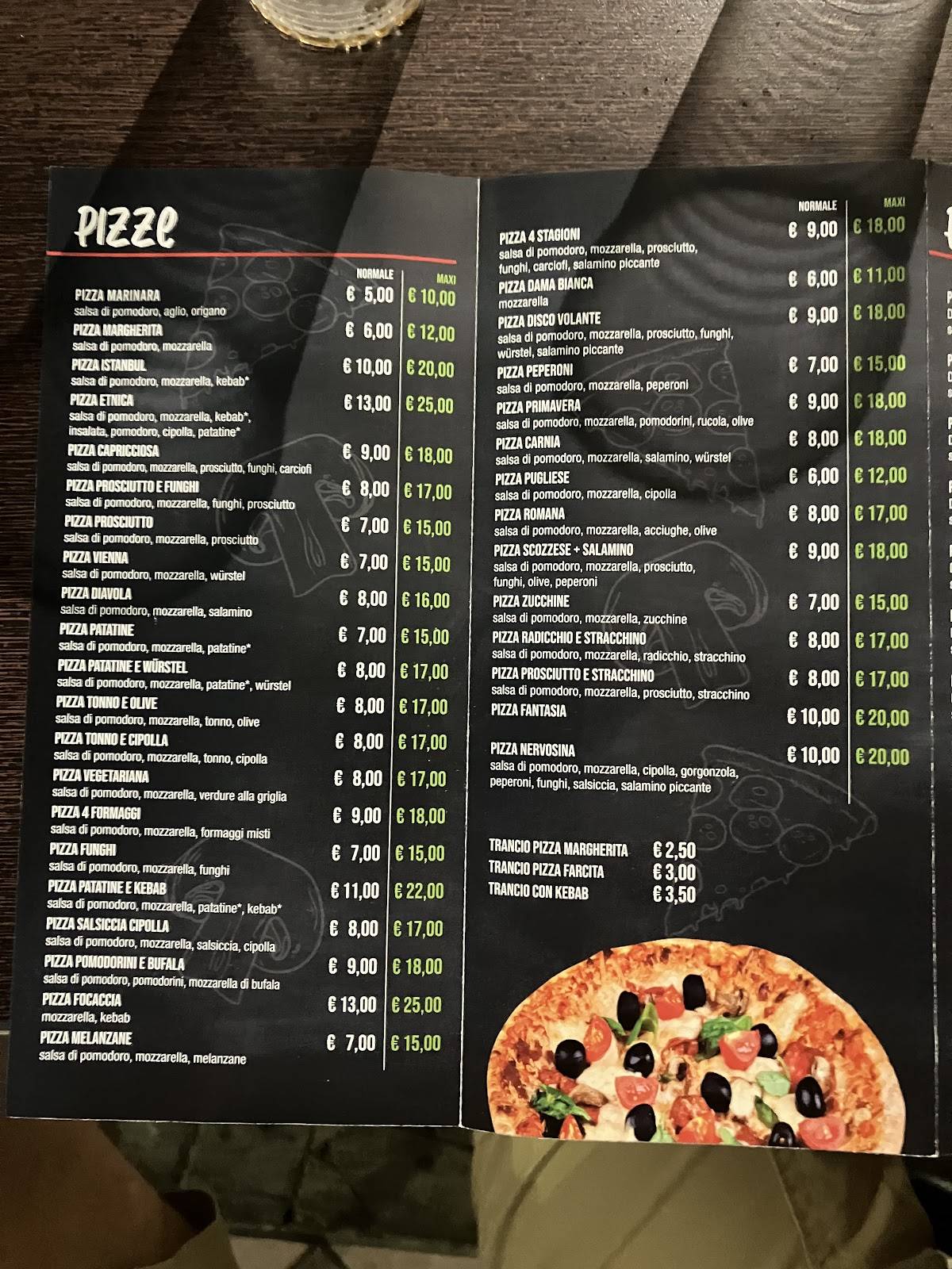 Menu di Istanbul Kebab pizza 