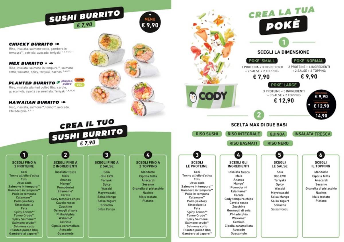 Menu di Cody Sushi - Istria 