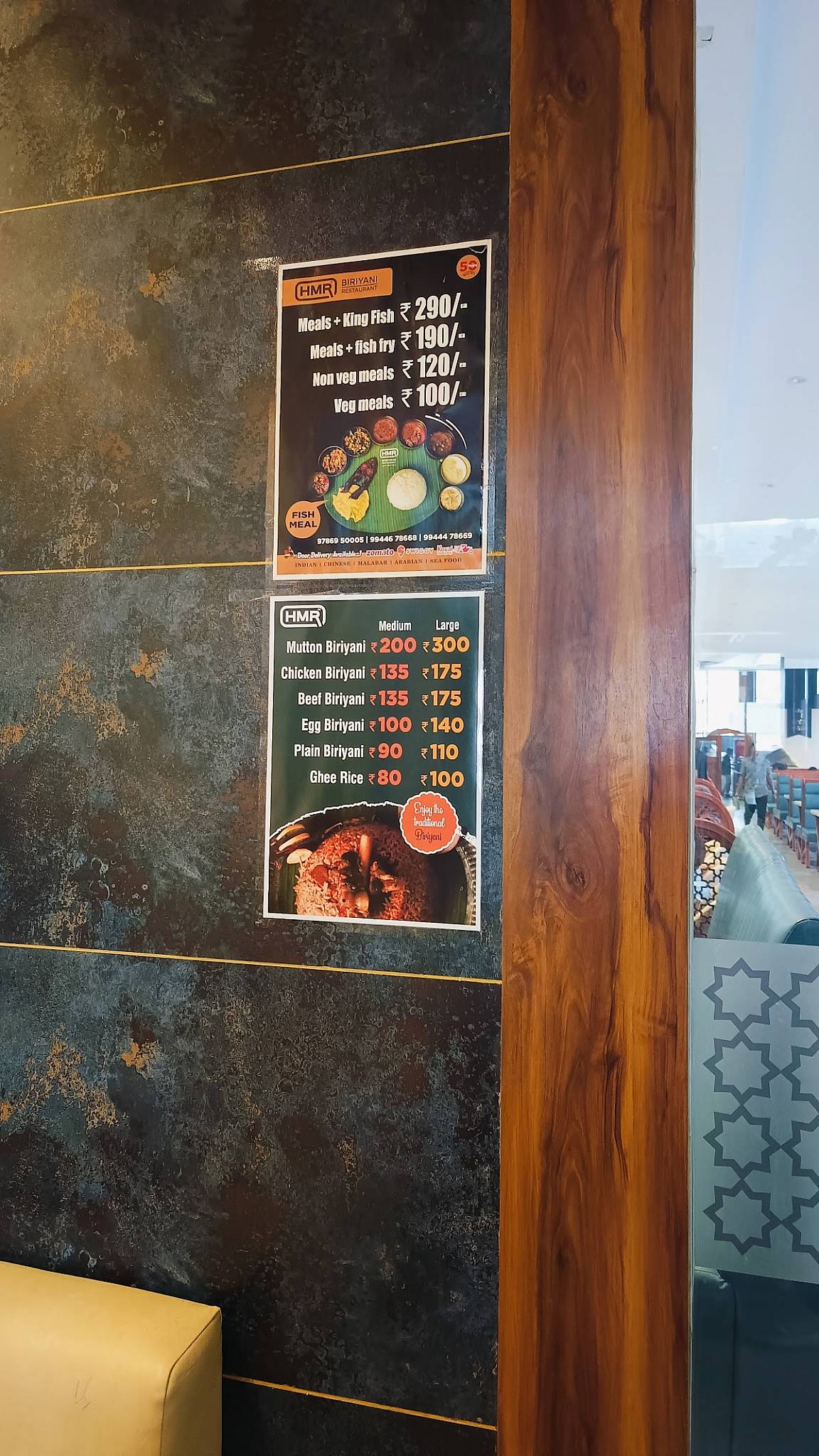HMR Biriyani Hut menu