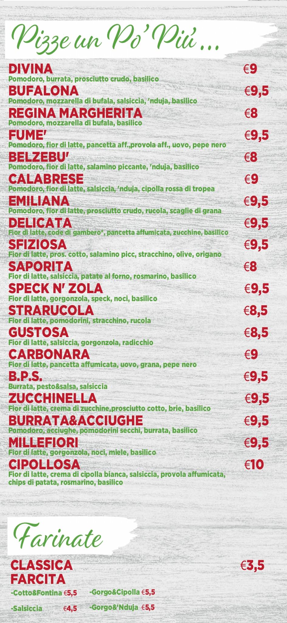 Menu di Pizza&Cake 