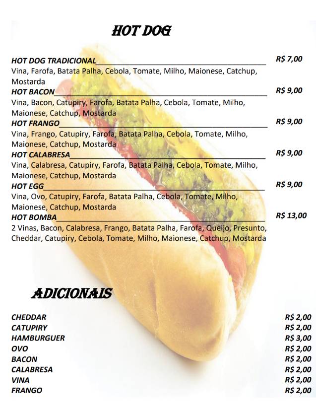 Contenda Delivery cardápio