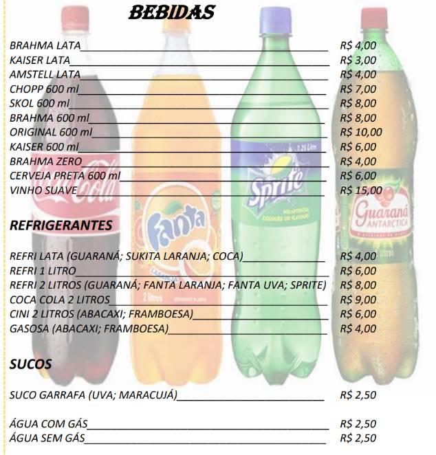 Contenda Delivery cardápio