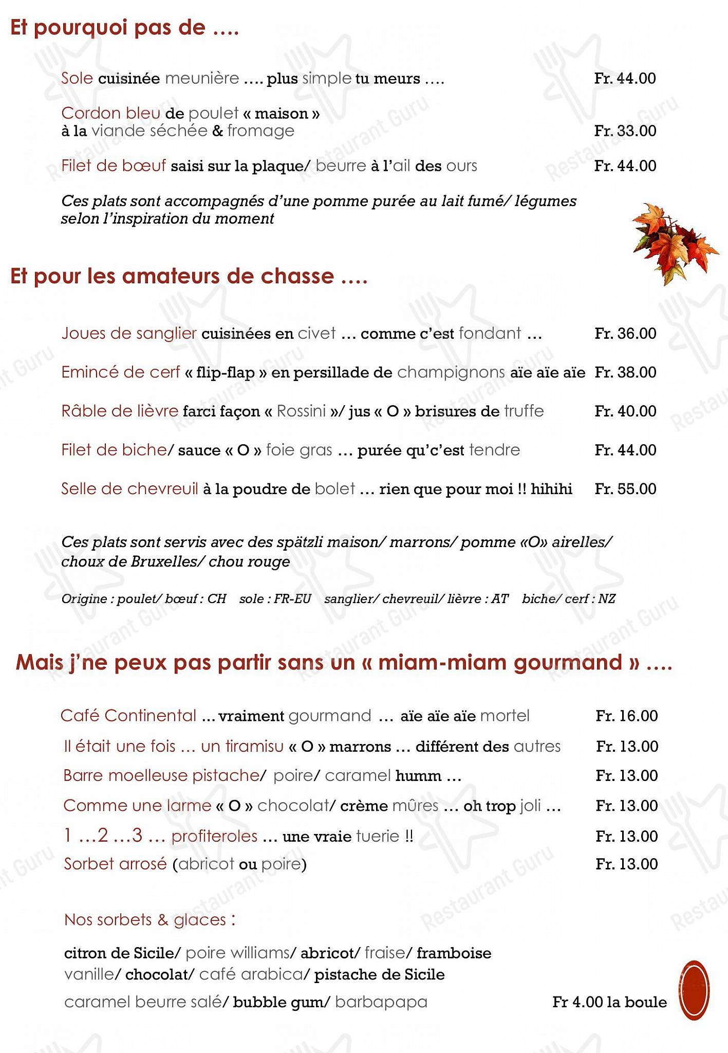 Menu di Le Continental Restaurant - Коктейльная карта