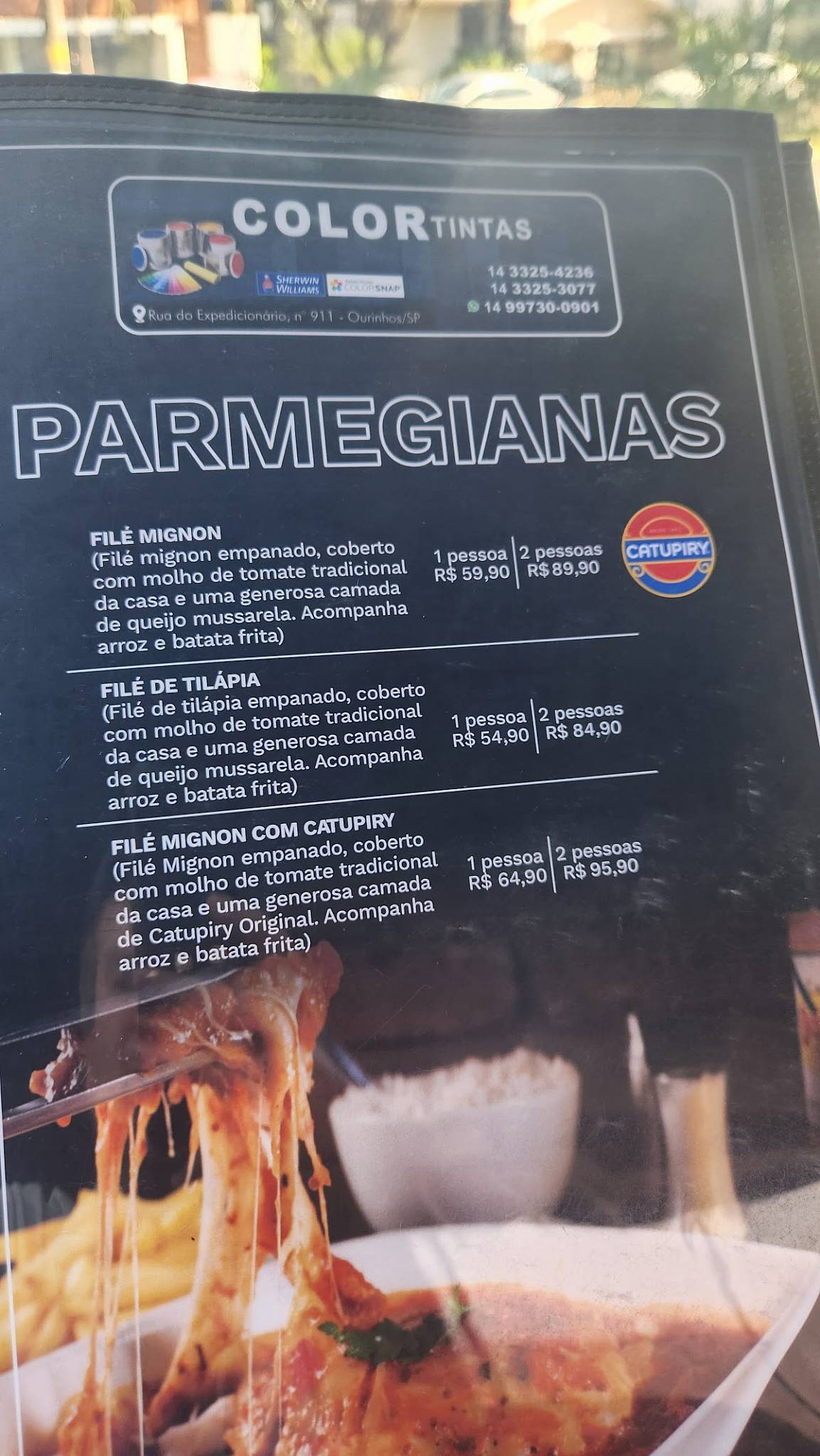 Costelaria cardápio