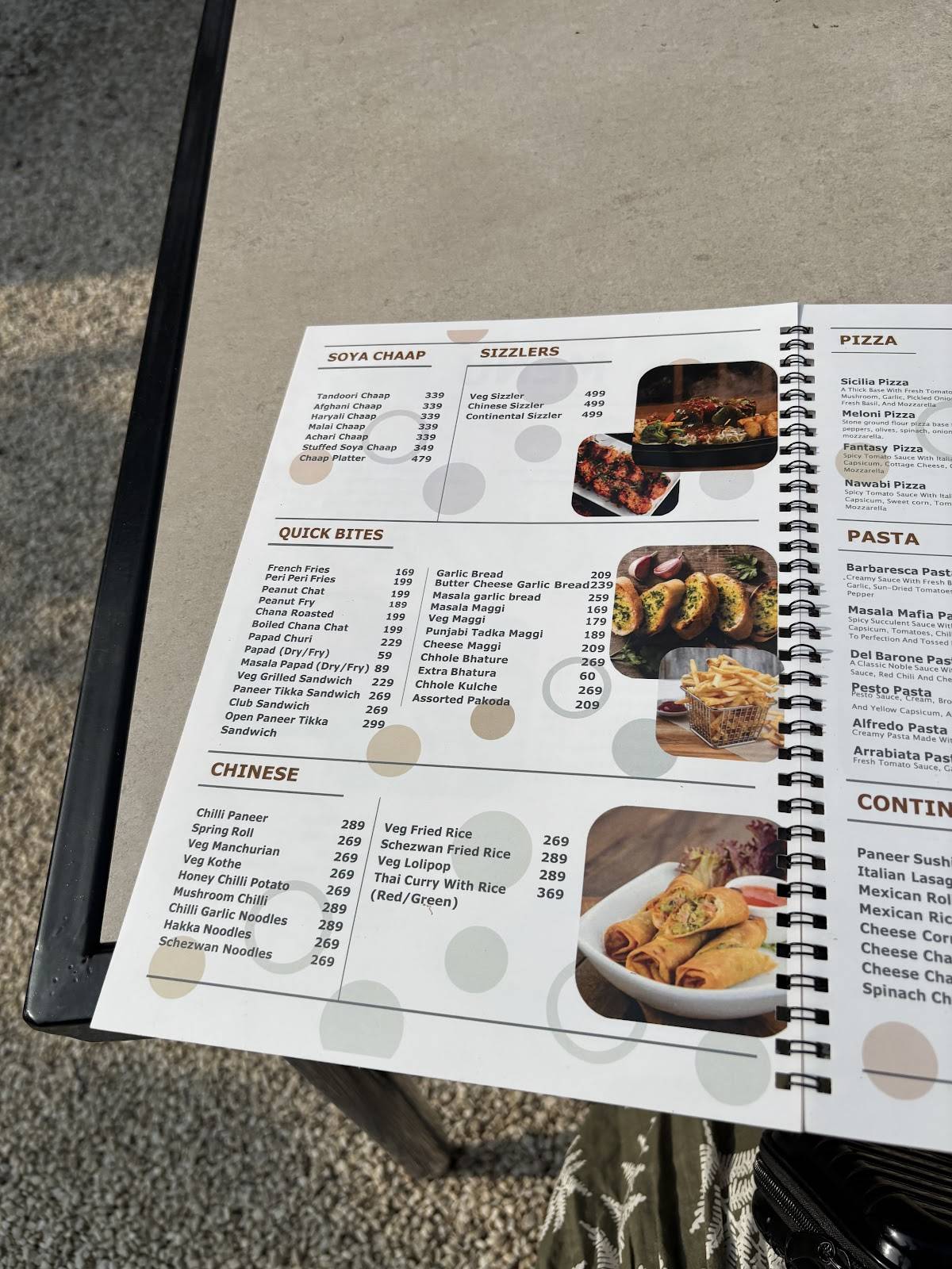 Countryside Meadows menu