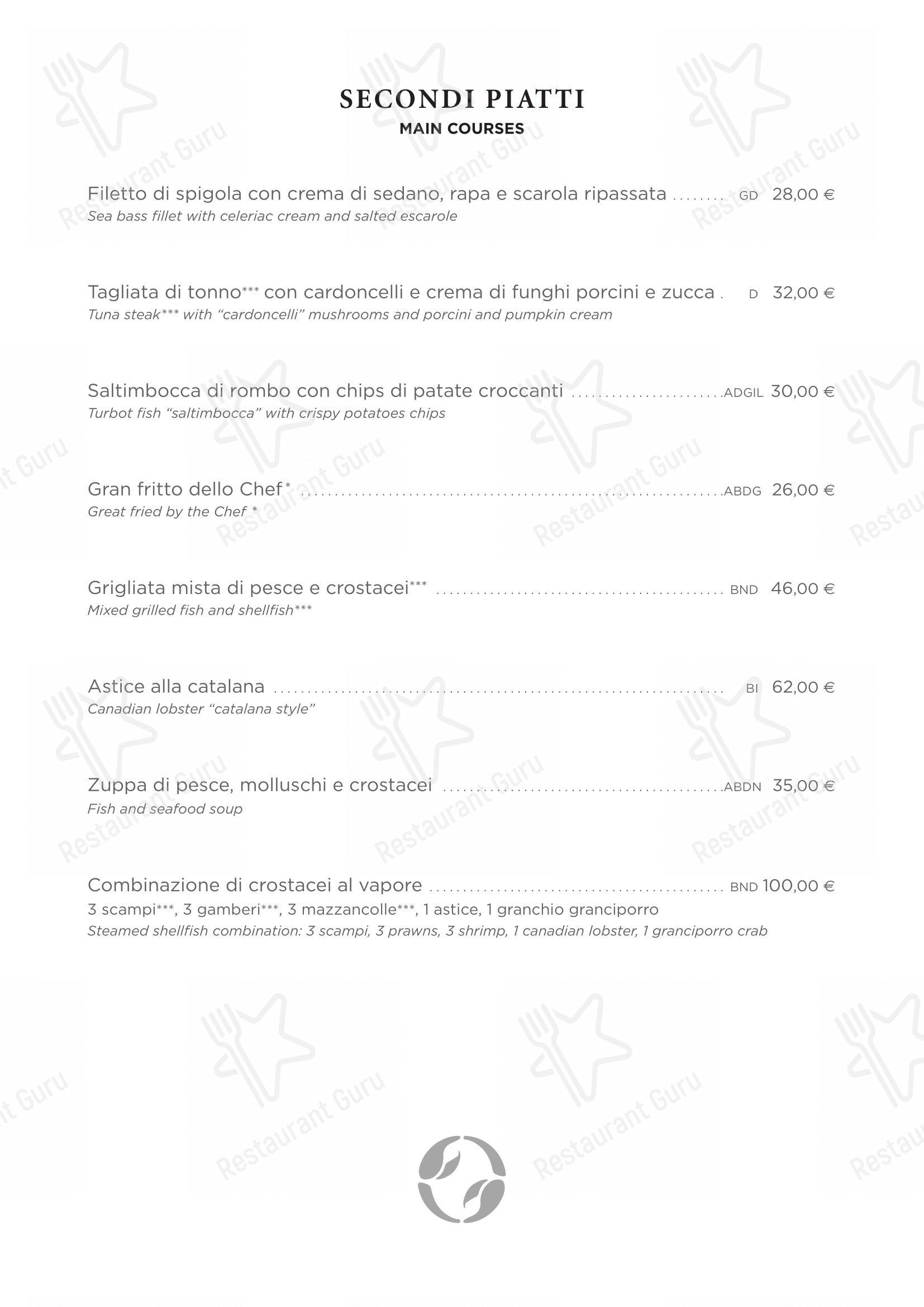 Menu di Ristorante Crab - Menu bar