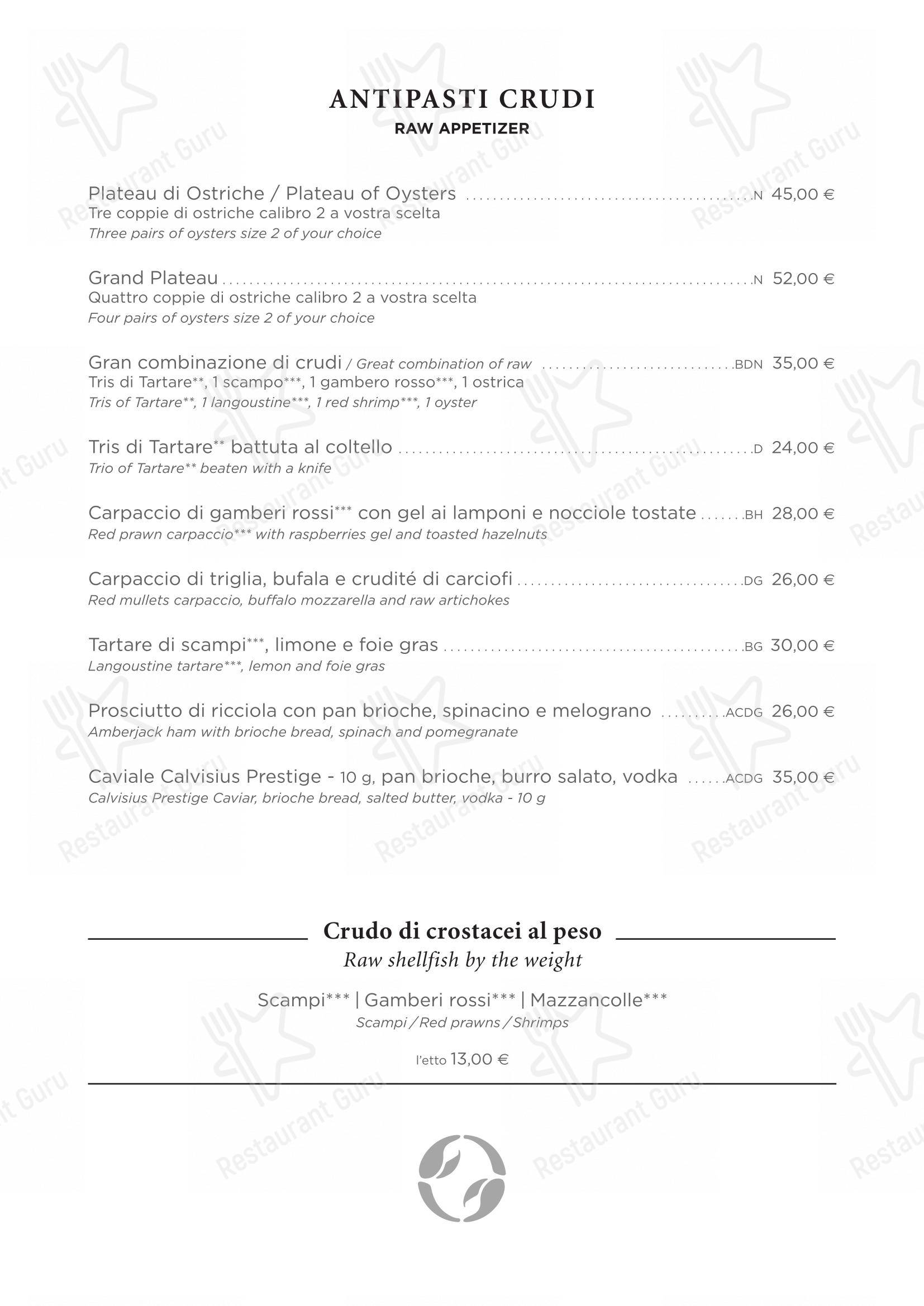 Menu di Ristorante Crab - Menu bar