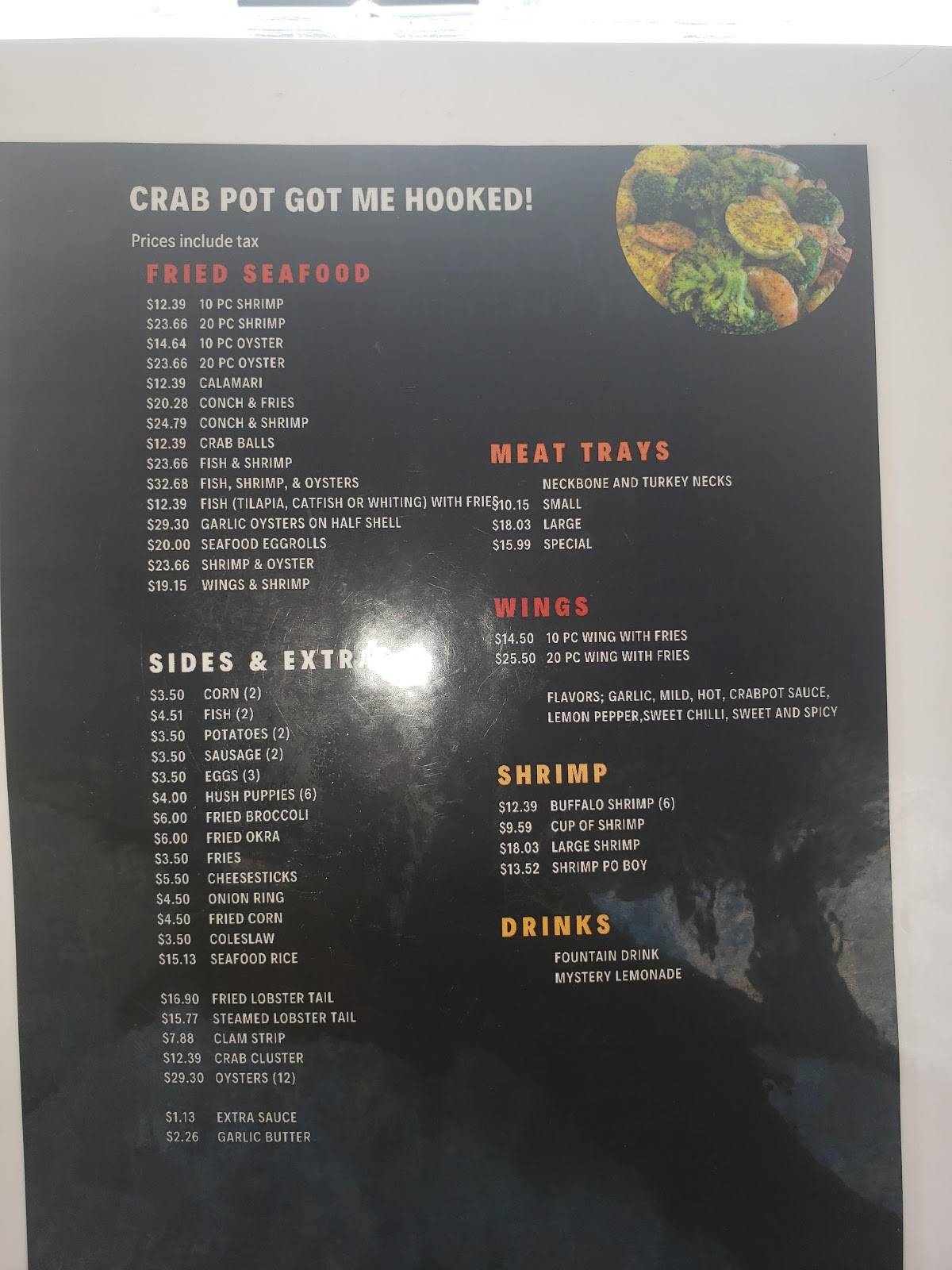 Menu at Crab Pot Lounge restaurant, College Park, Old National Hwy