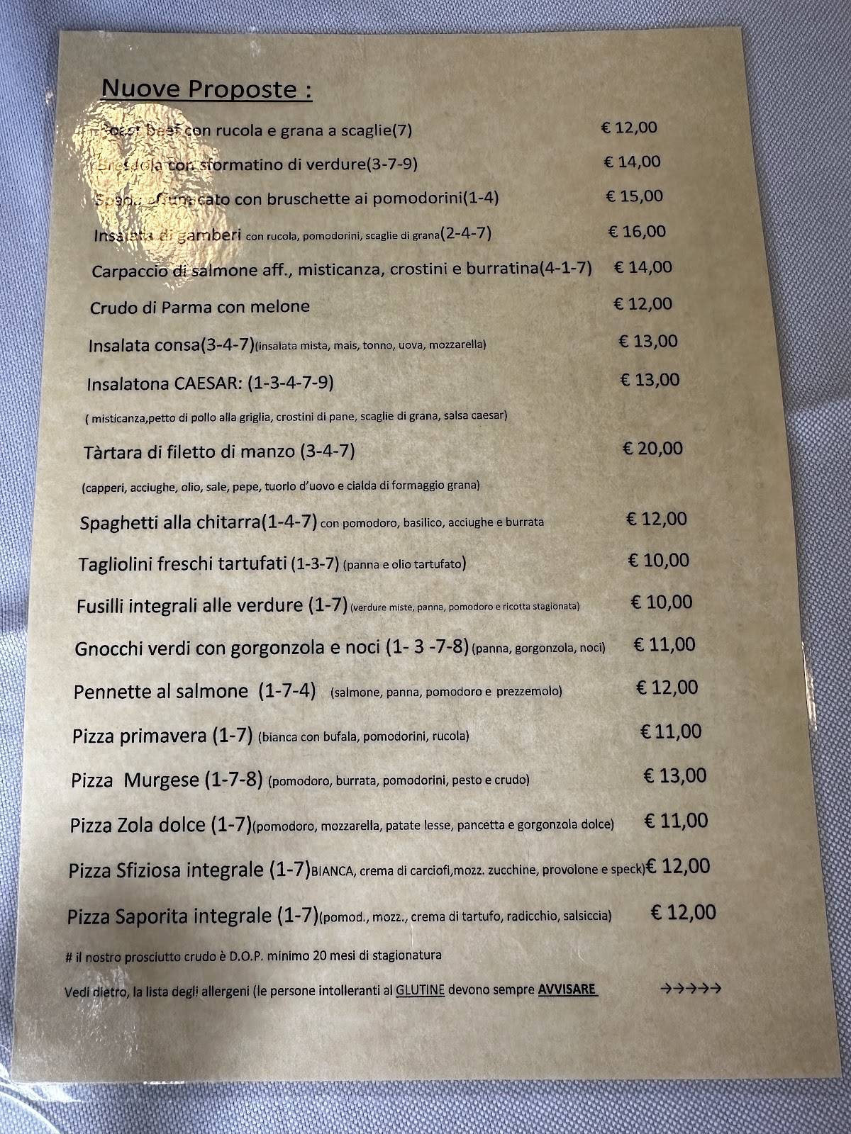 Menu di Cremonese 