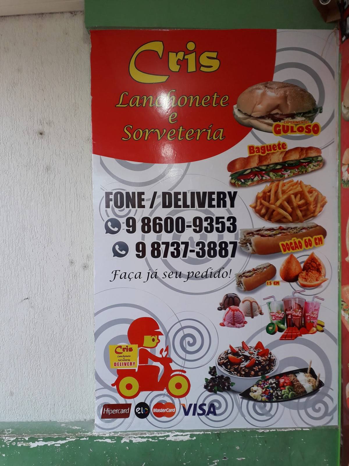 Cris Lanches cardápio