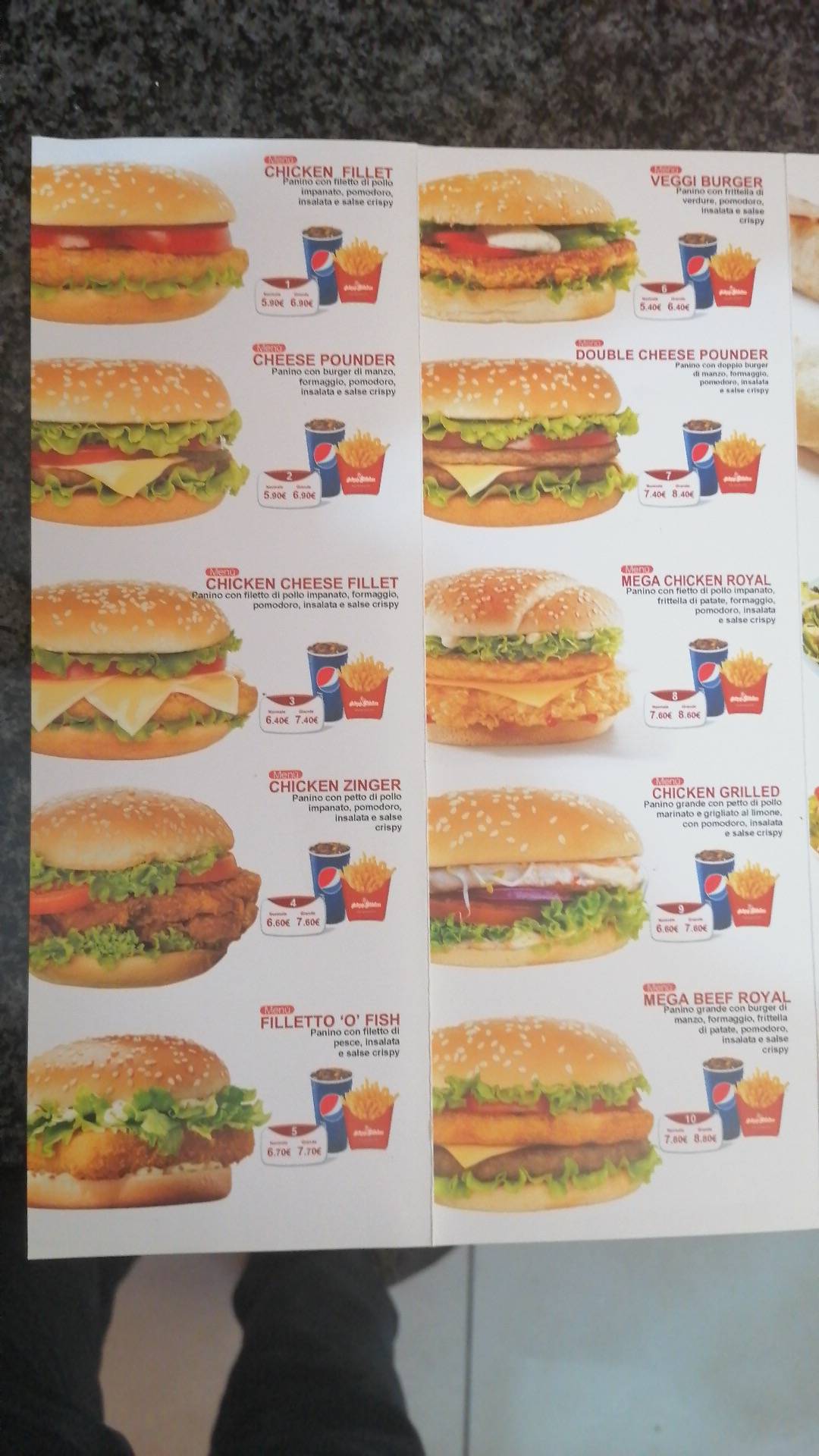 Menu di Crispy Chicken 