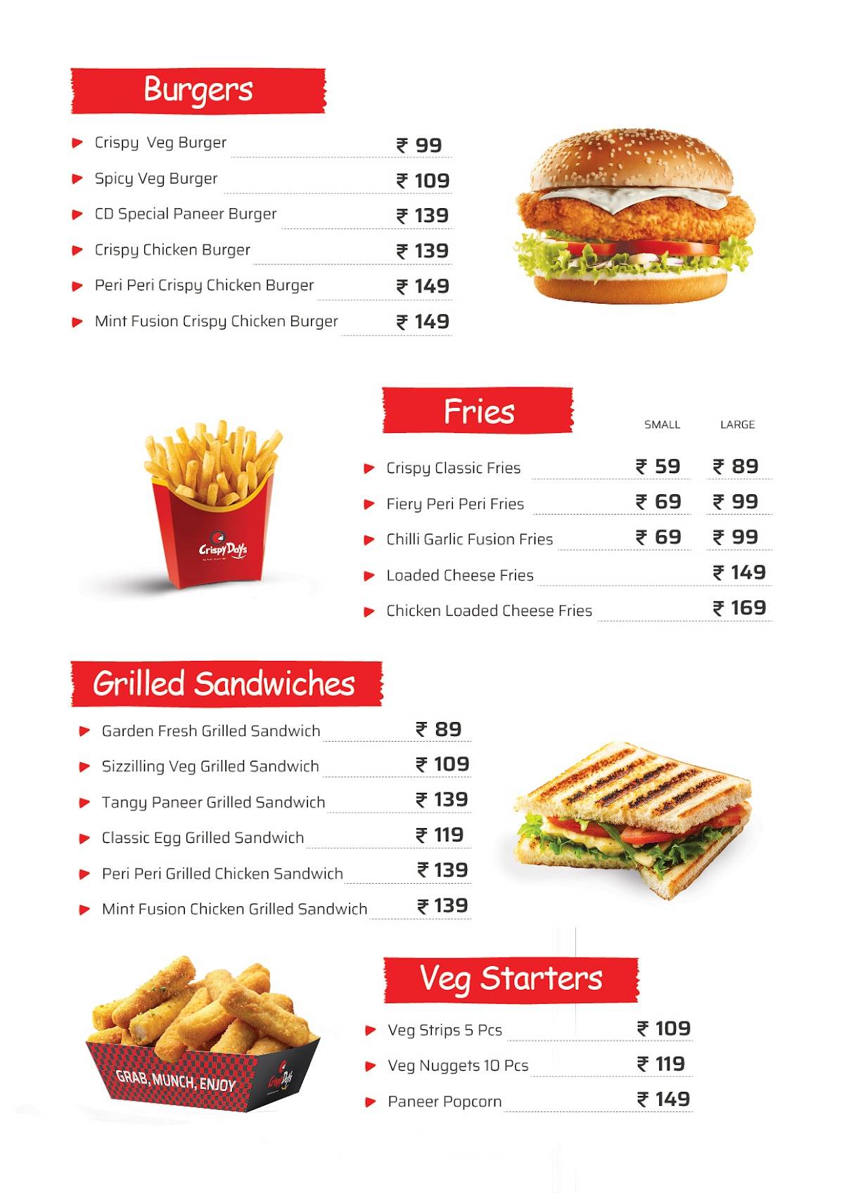 Crispy Days menu