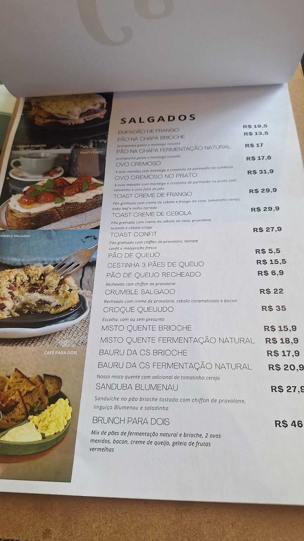 CS Doce e Café cardápio