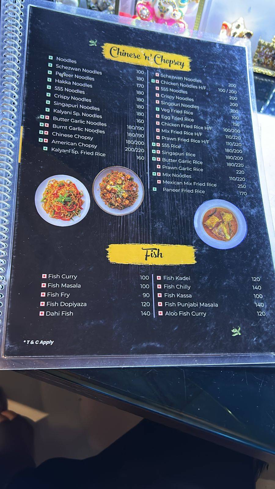 Kalyani Restaurant menu