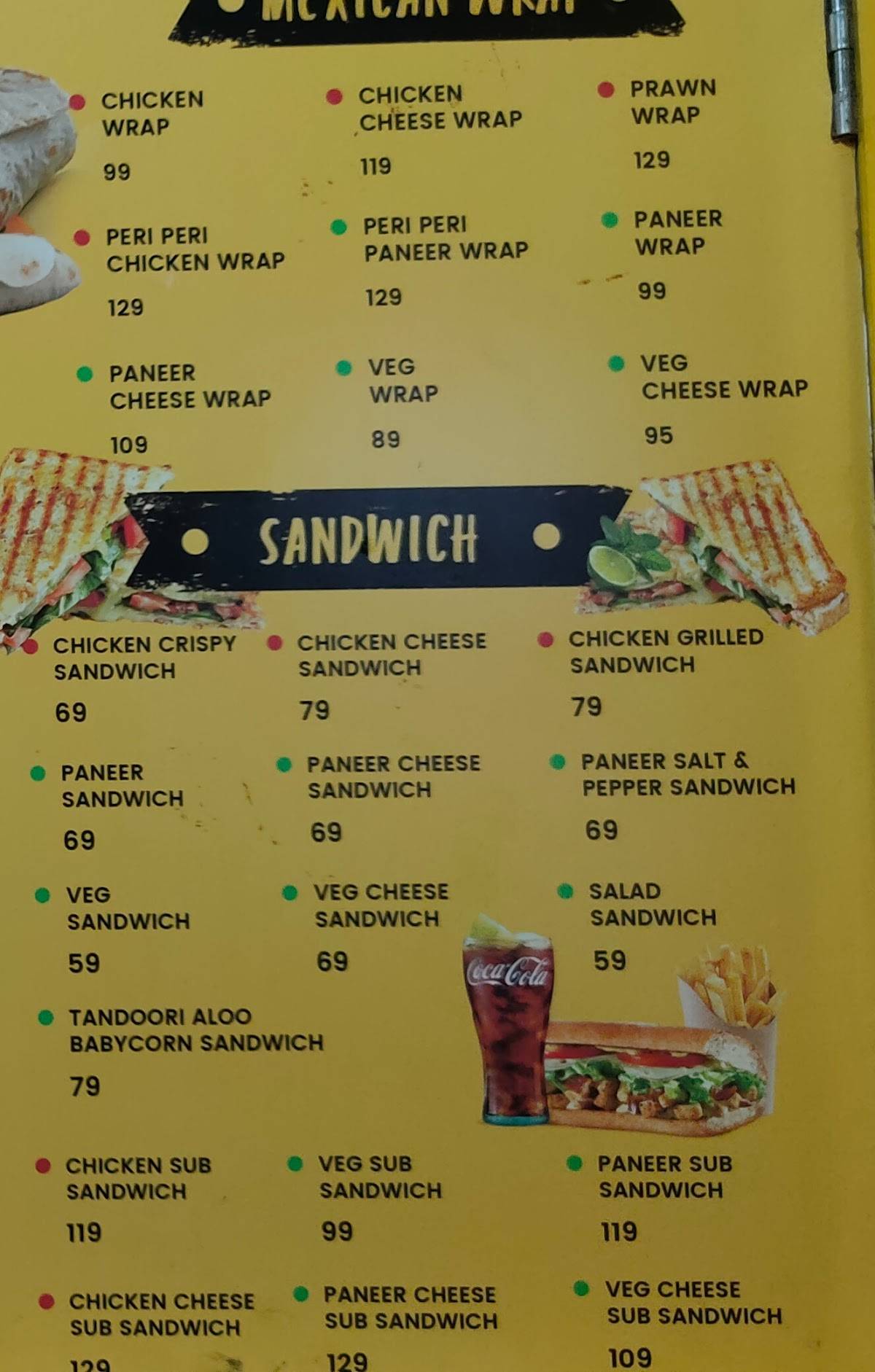 Yelloow menu