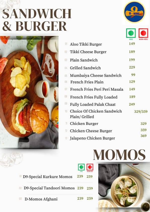 D nine menu