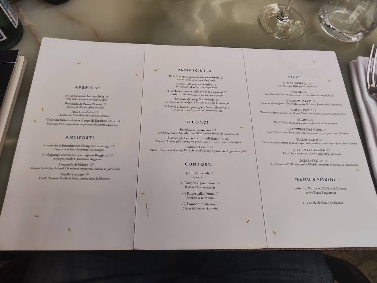 Menu de Daroco