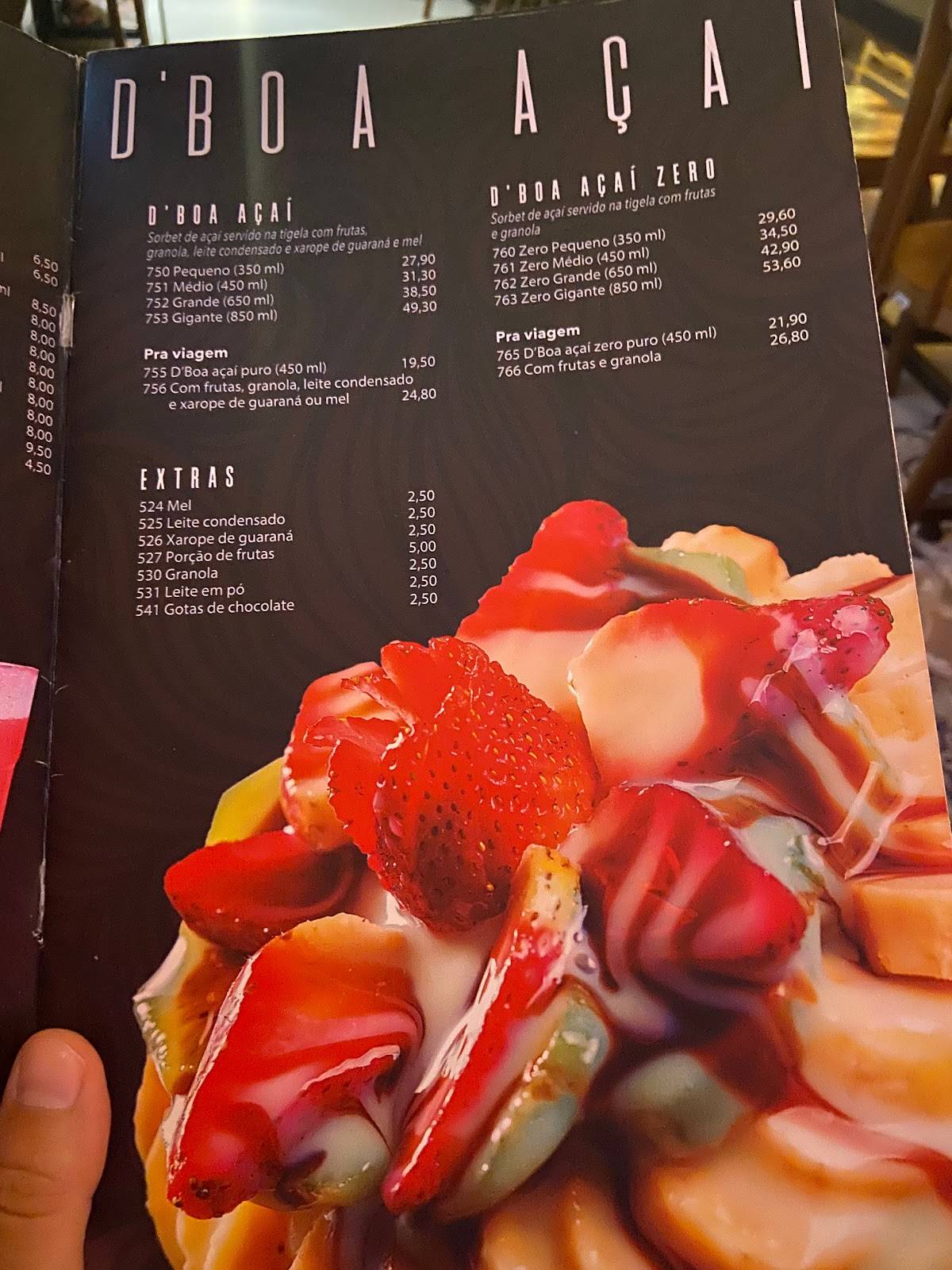 D'Boa Sushi cardápio