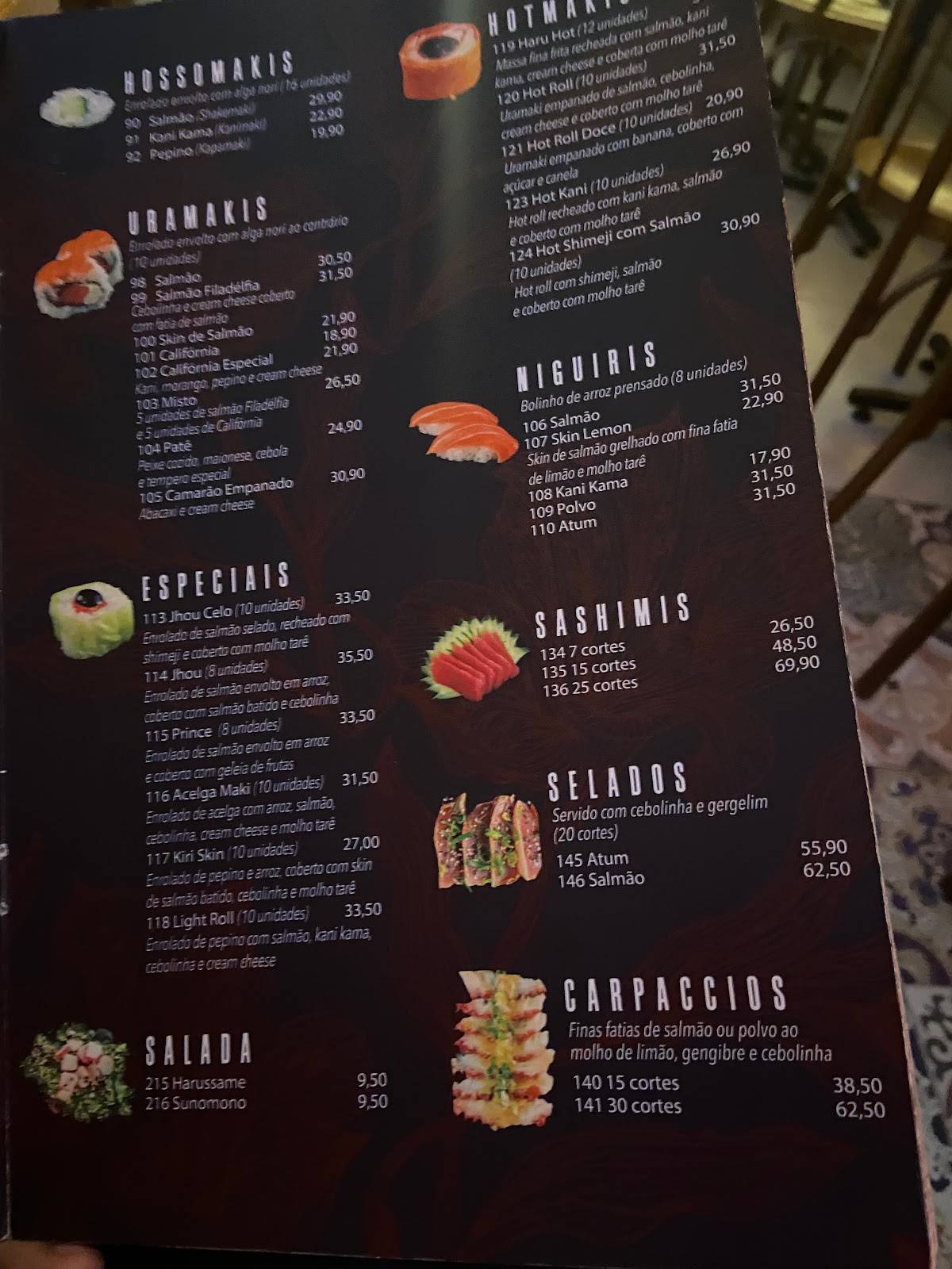 D'Boa Sushi cardápio