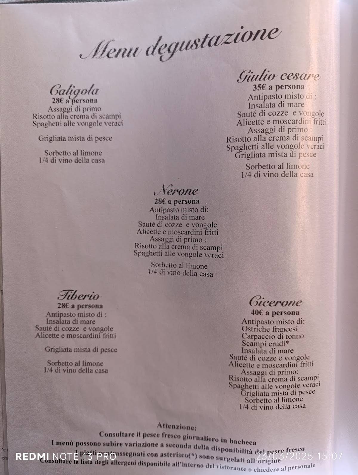 Menu di Da Franco ar Vicoletto 