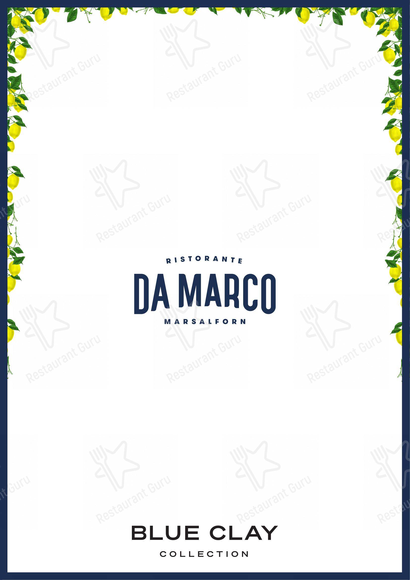 菜单 pour Da Marco Ristorante dans Iż-Żebbuġ