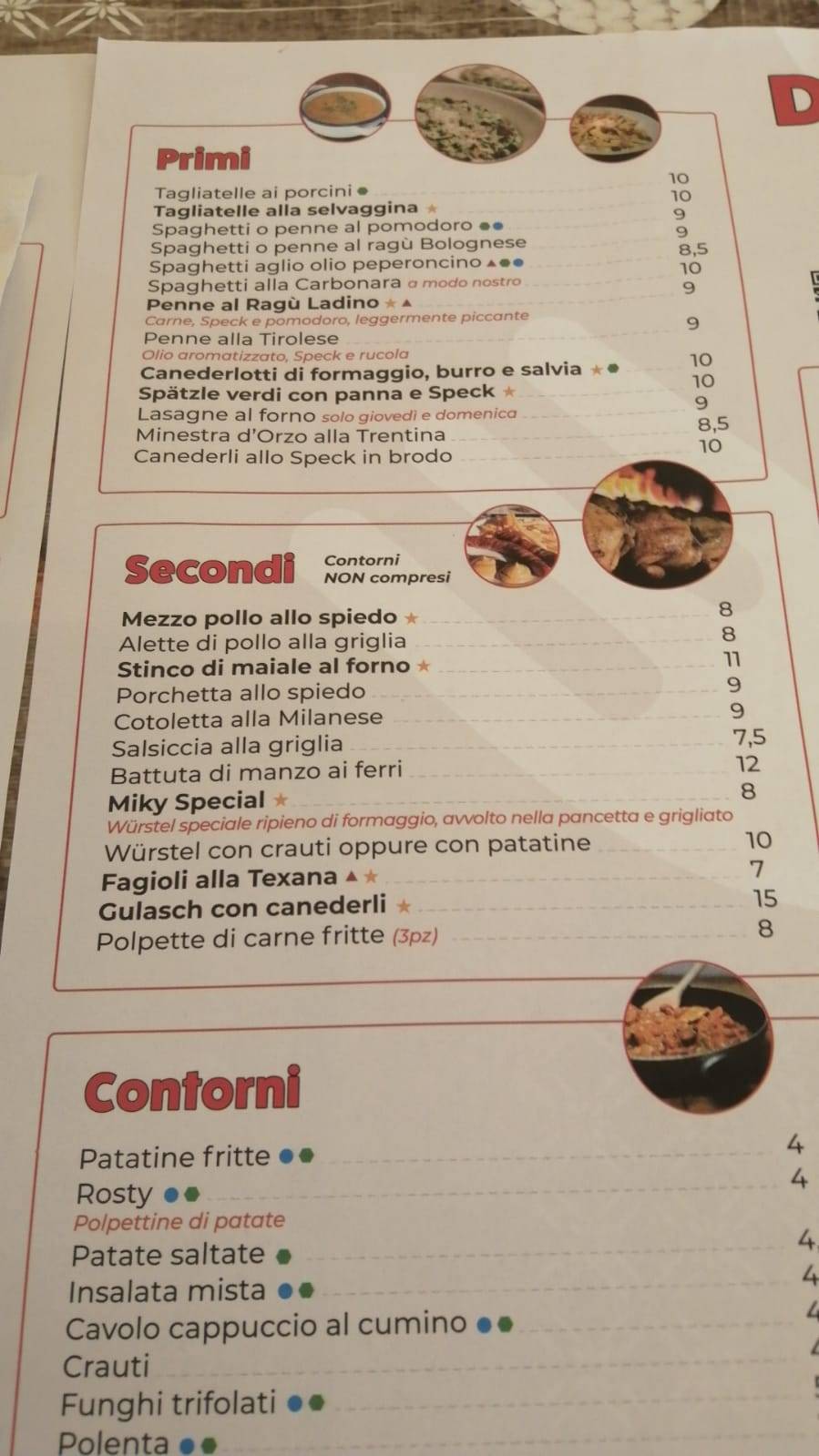 Menu di Da Michele Pozza 