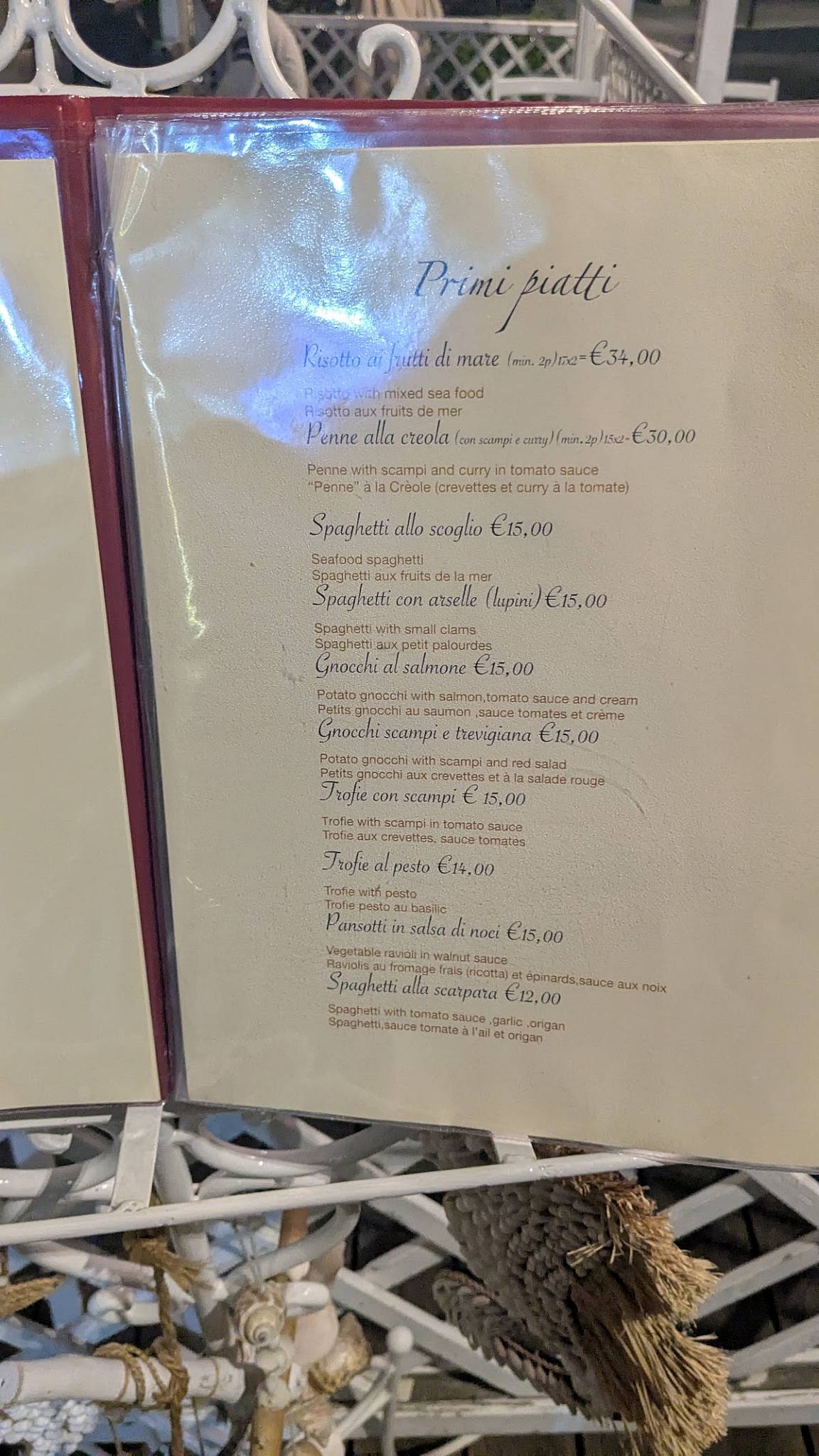 Menu di Da Tapulin 