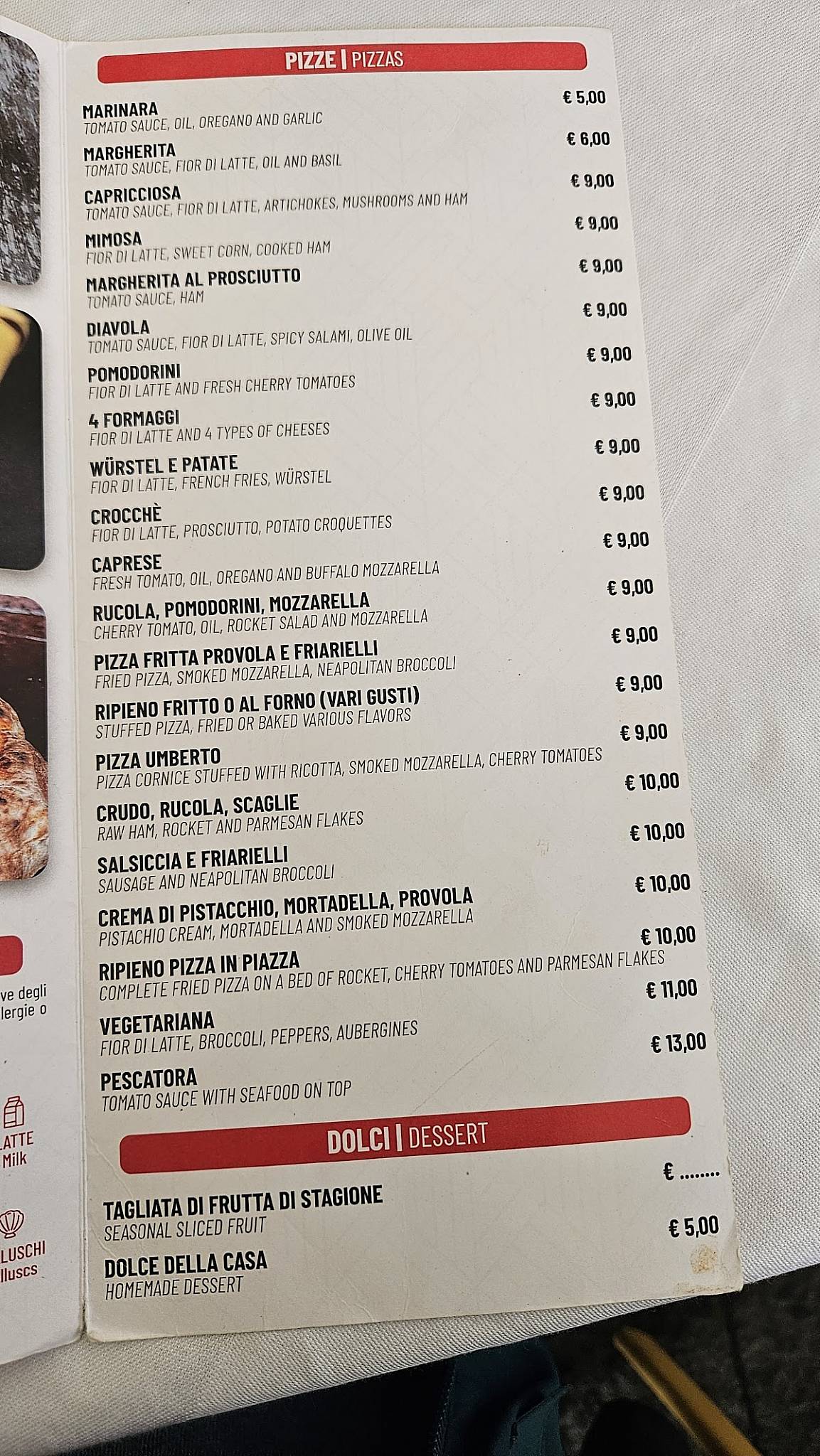 Menu di Trattoria & Pizzeria da Umberto 1° Napoli 