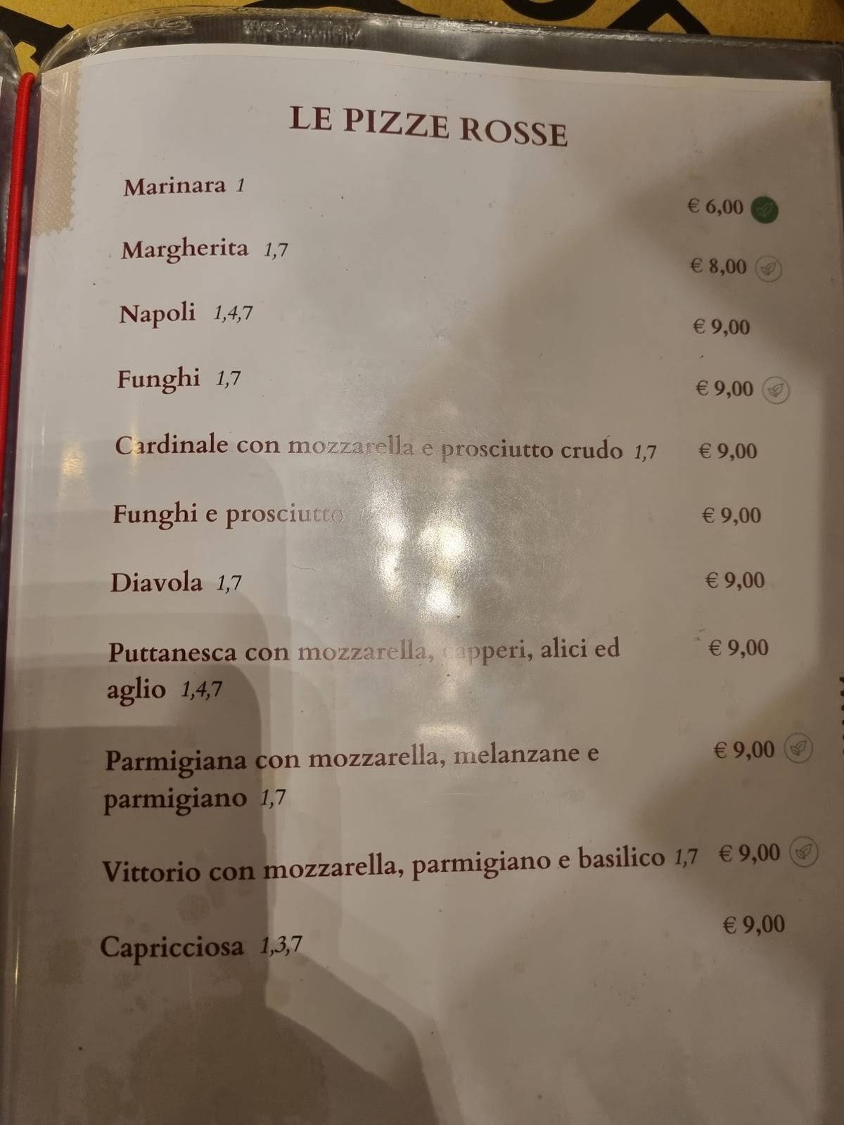 Menu di Da Vittorio a Trastevere 
