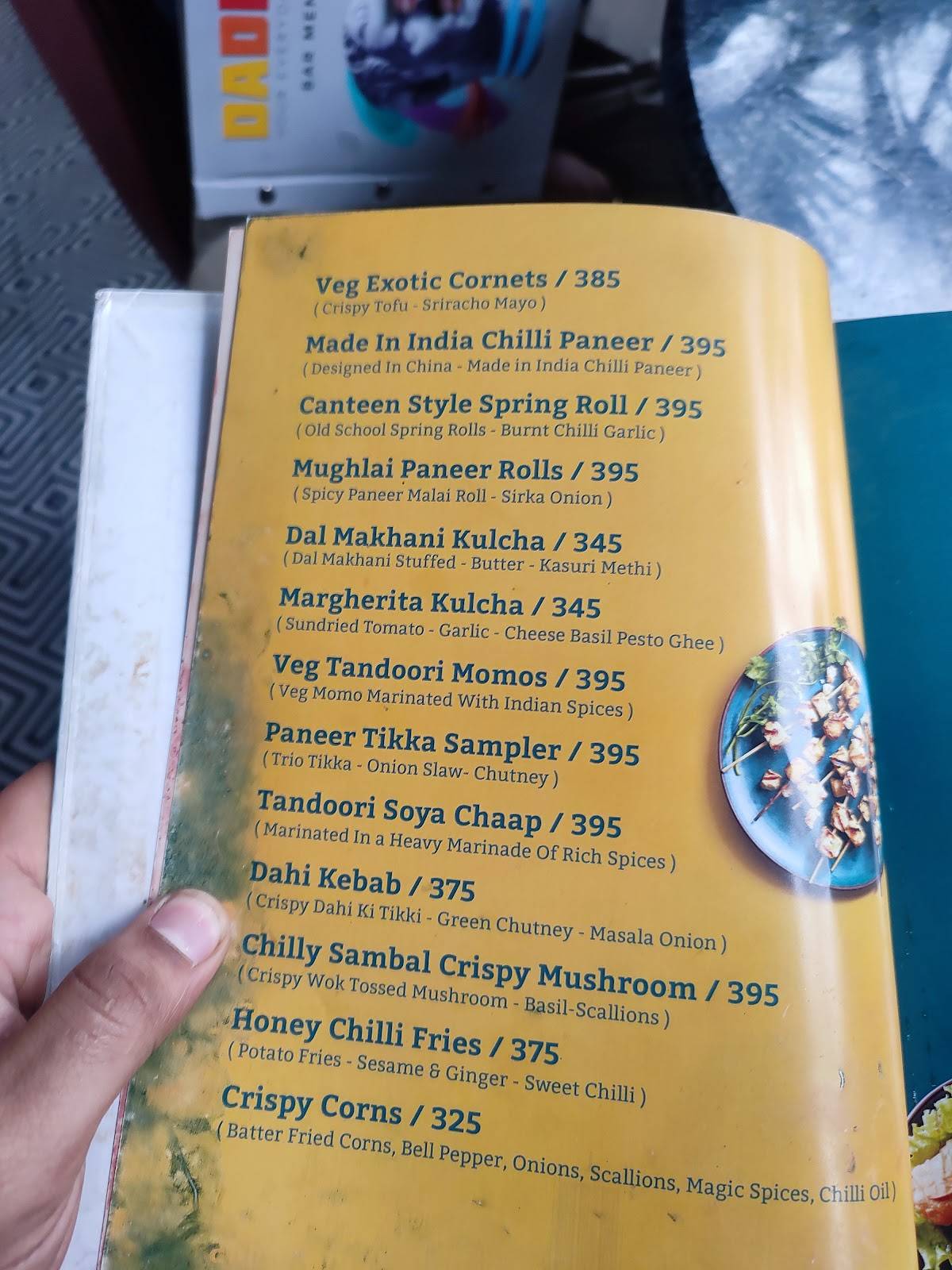Daddy Bangalore menu