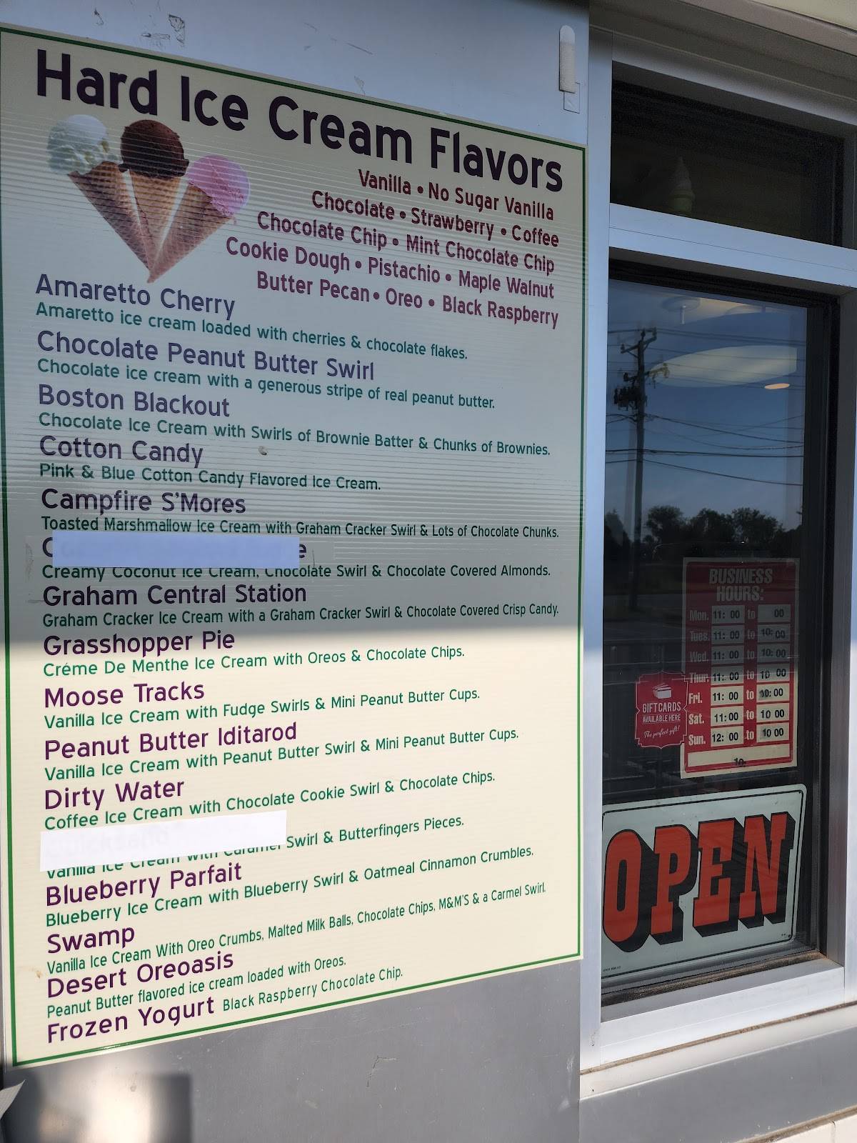 Menu at Dairy Cream restaurant, Windsor Locks