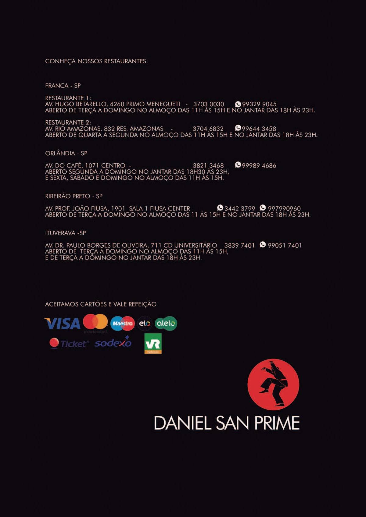 Daniel San Prime Ribeirão Preto cardápio